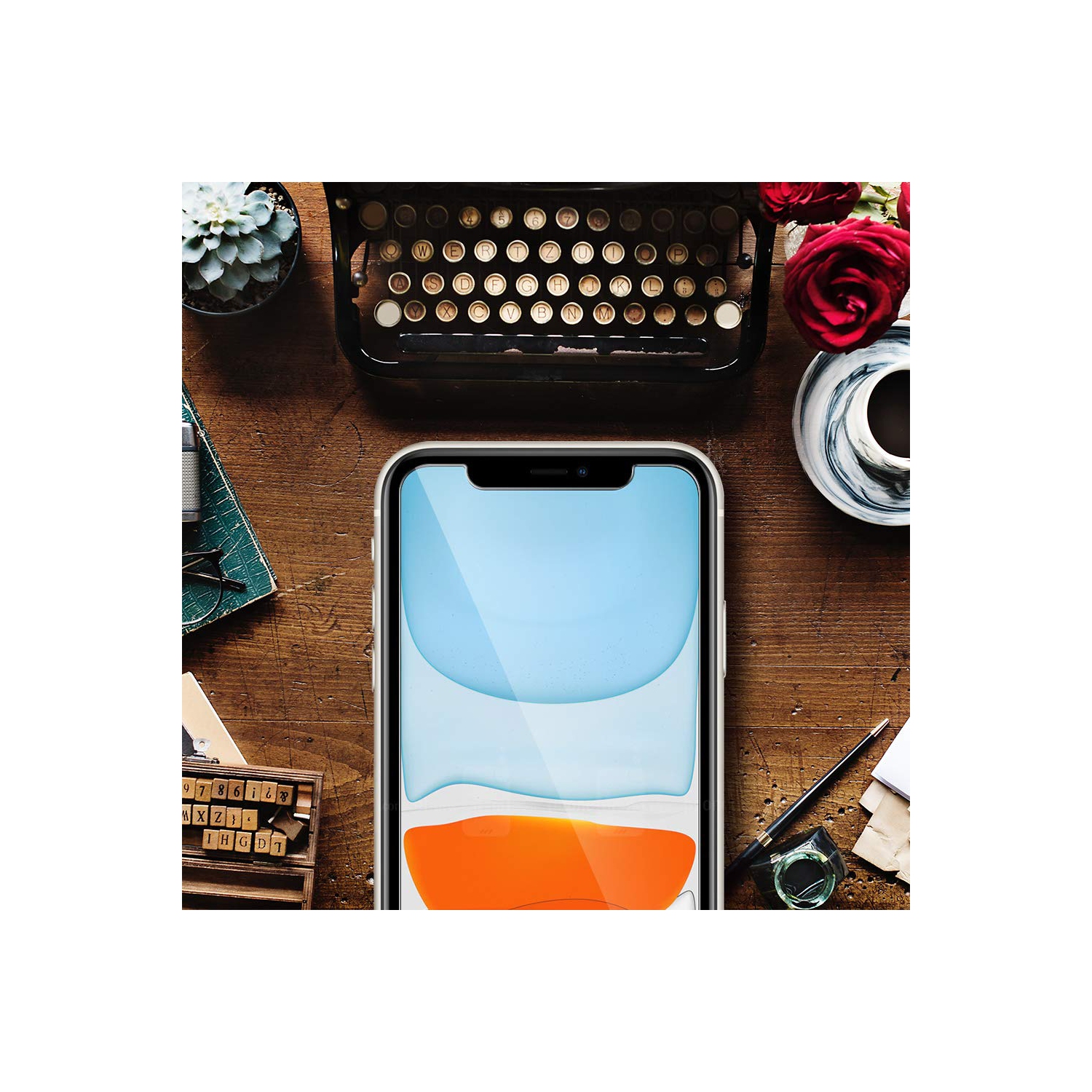 [3 Pack] Protecteur d’écran pour iPhone 11 et iPhone XR [verre trempé][compatible avec l’étui] DoubleDefense