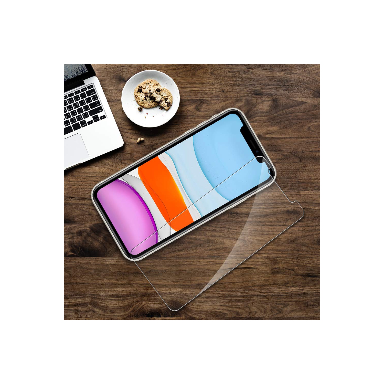 [3 Pack] Protecteur d’écran pour iPhone 11 et iPhone XR [verre trempé][compatible avec l’étui] DoubleDefense