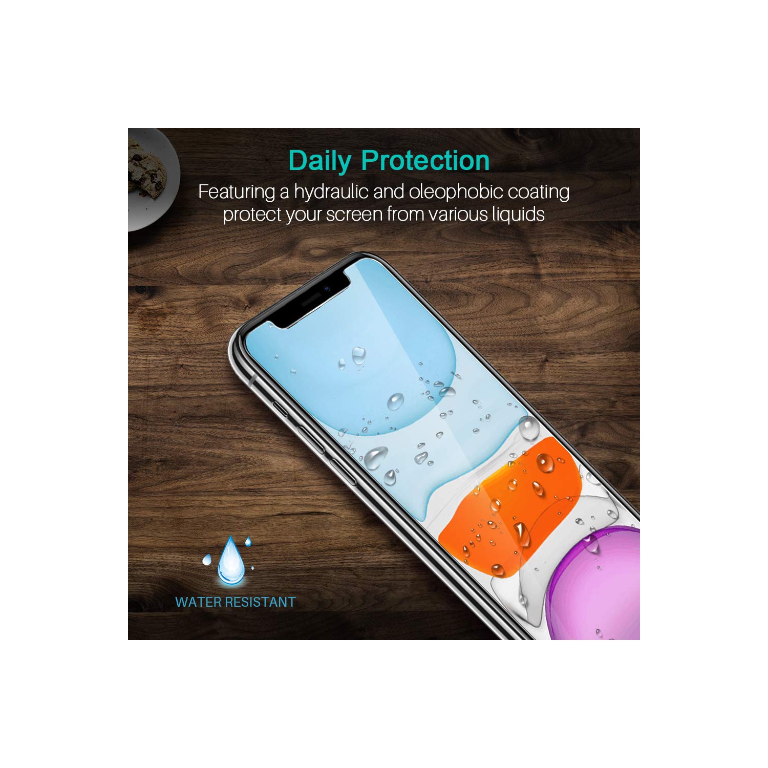 [3 Pack] Protecteur d’écran pour iPhone 11 et iPhone XR [verre trempé][compatible avec l’étui] DoubleDefense