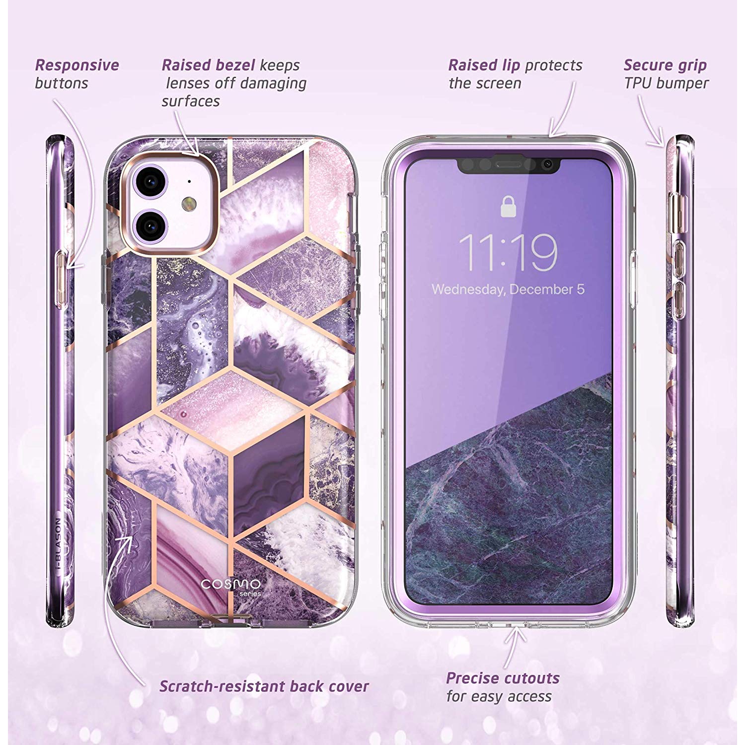 iPhone 11, Slim Full-Body Stylish Protective Case with Built-in Screen Protector