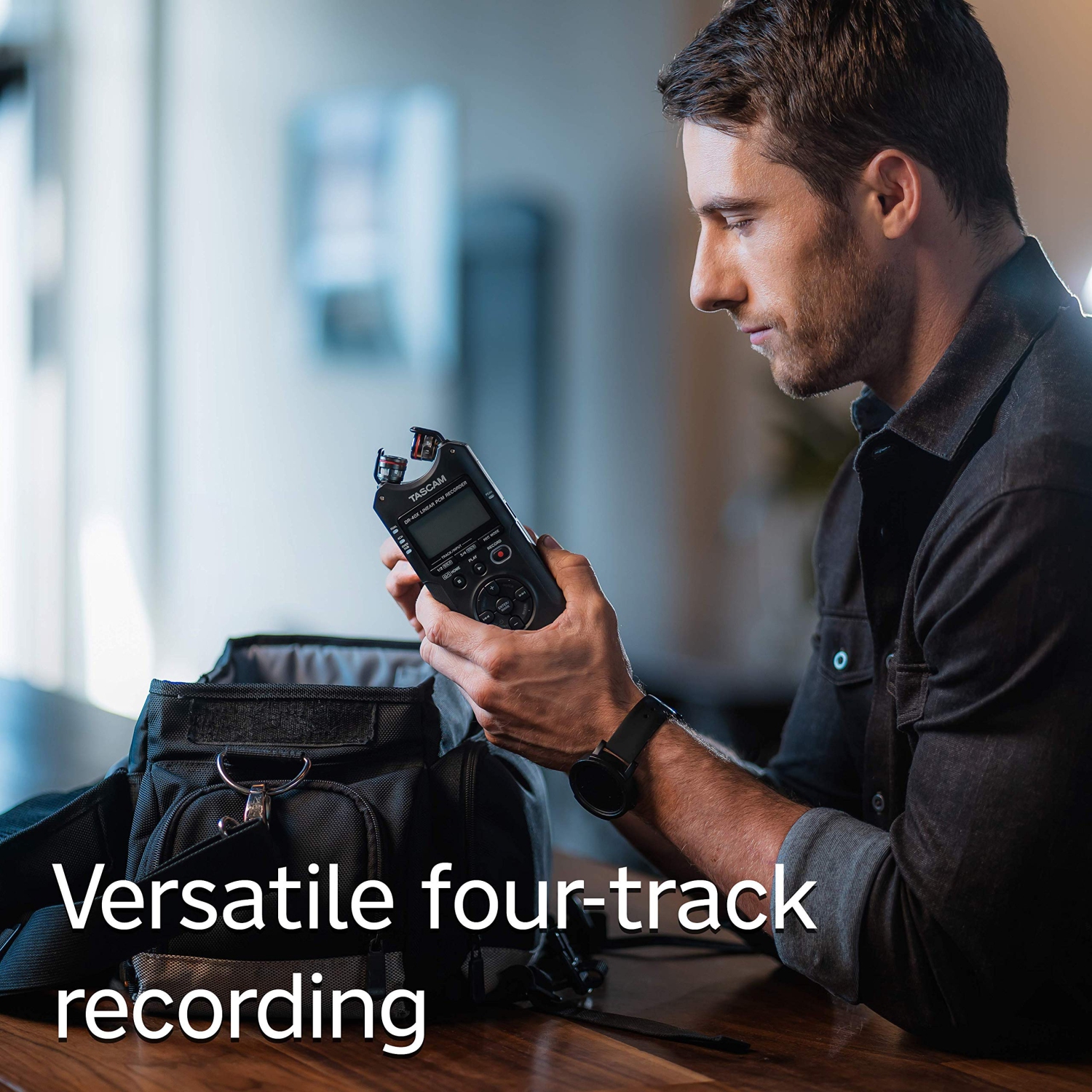 Enregistreur audio numérique 4 pistes et interface audio USB avec alimentation 48&nbsp;V de TASCAM DR-40X