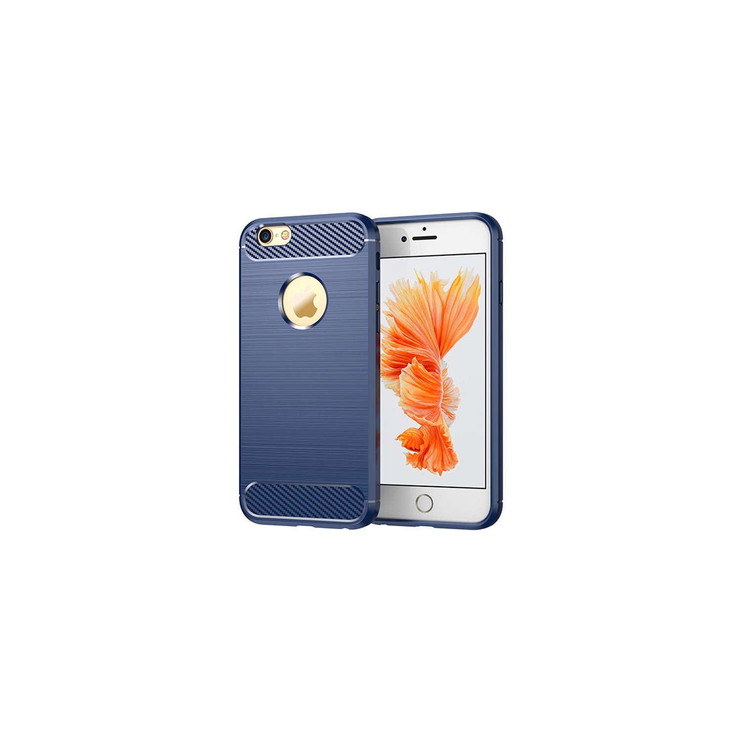 PANDACO Navy Brushed Metal Case for iPhone 6 or iPhone 6S