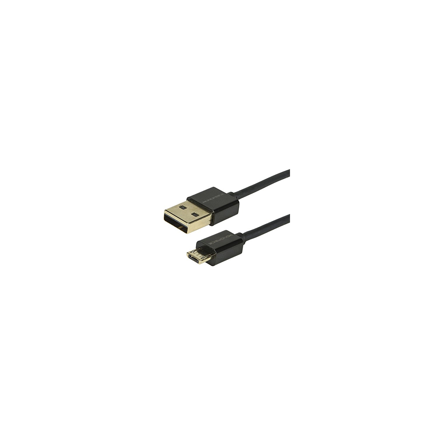 Monoprice 109761 Premium USB to Micro-B/Micro USB Charge & Sync Cable 3ft Black w/Gold Plated Connectors for Android,