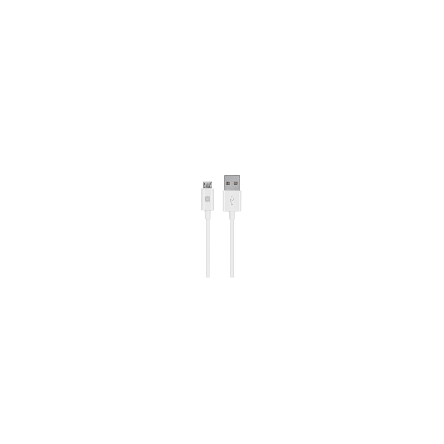 Monoprice USB-A to Micro B Cable - 3 Feet - White, Polycarbonate Connector Heads, 2.4A, 22/30AWG - Select Series