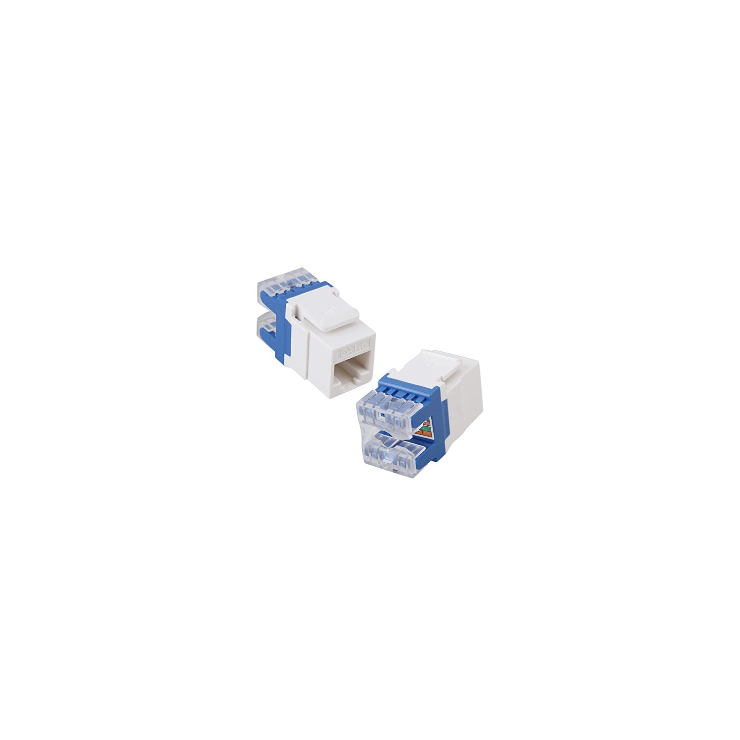 BQLZR CAT6 180 Degree Angle RJ45 Ethernet Keystone Round Jack Coupler Pack of 5