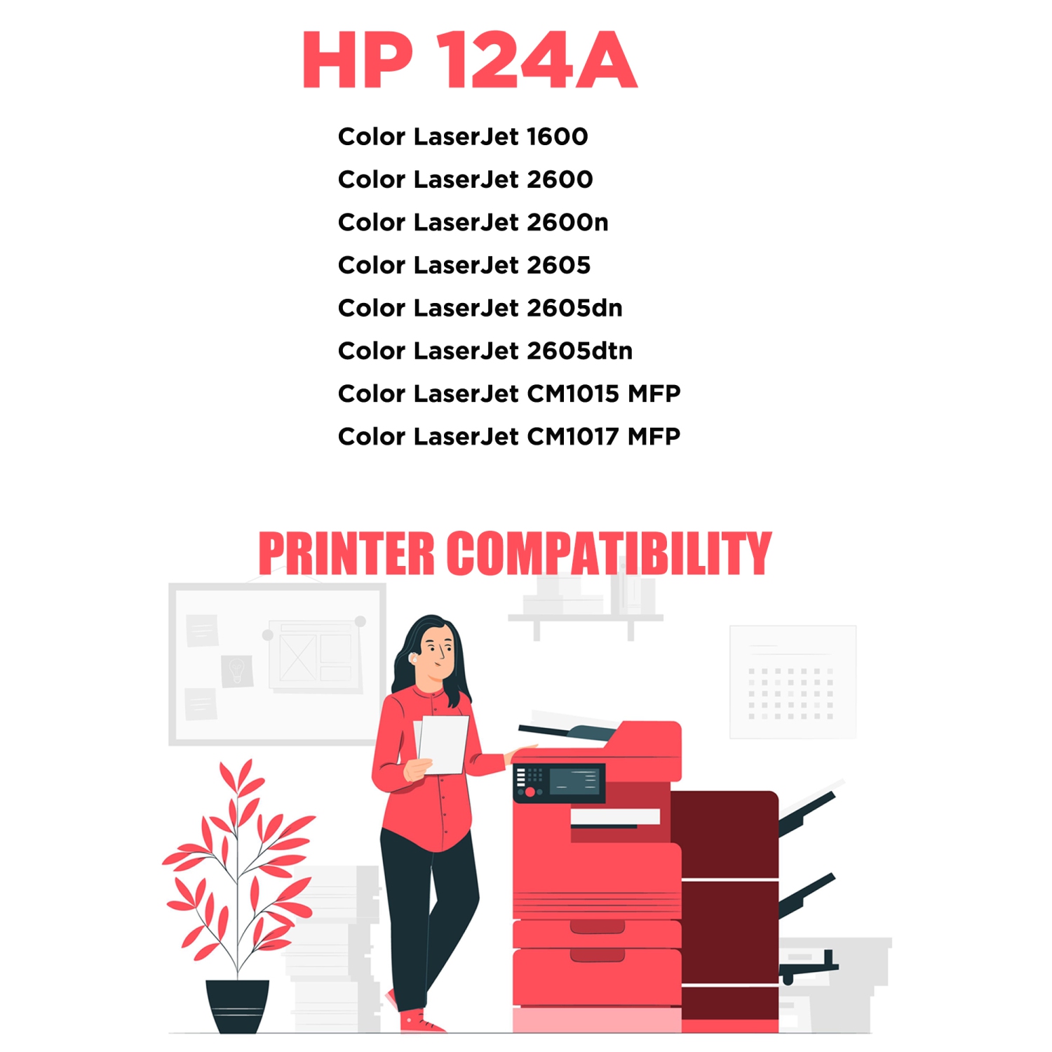 Printer Pro™ HP 124A Cyan Toner Cartridge for HP Printer Color LaserJet 2600n 1600 2605 1015 1017