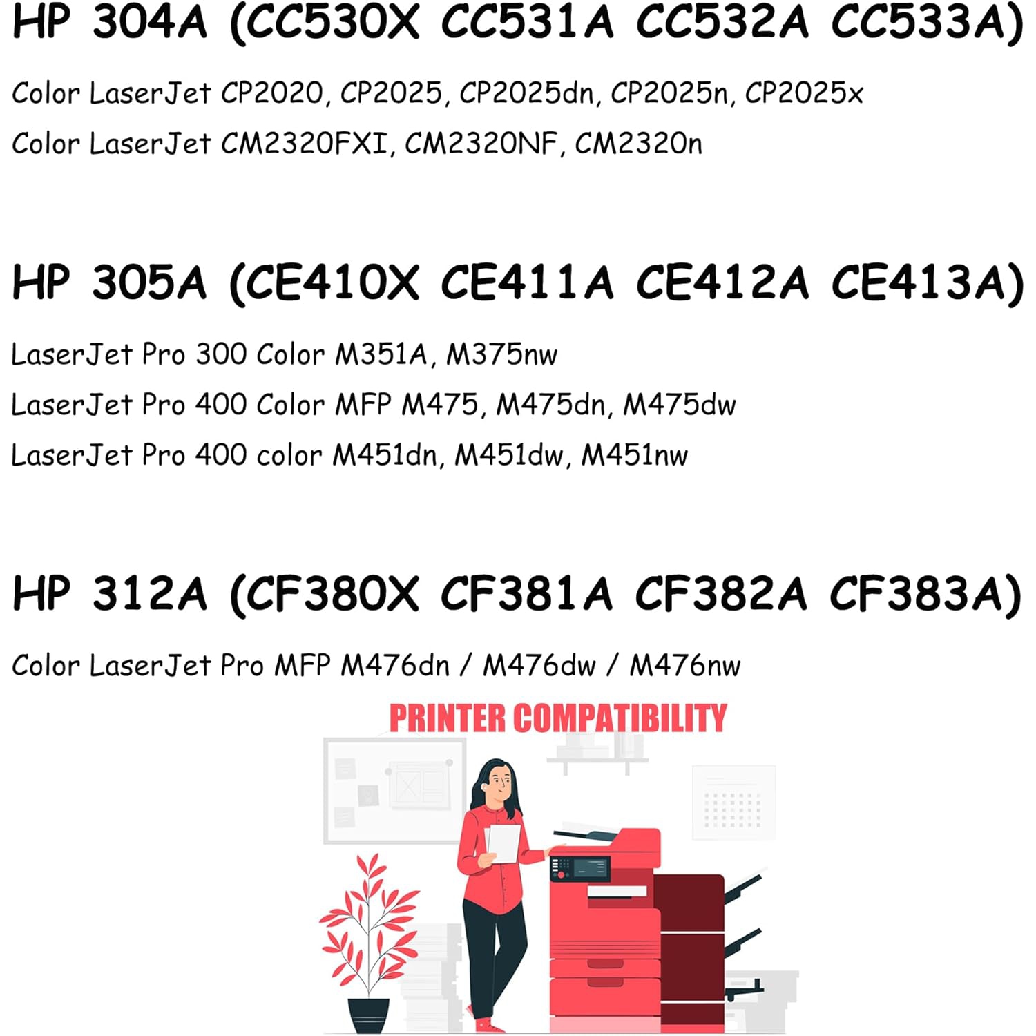 Printer Pro™ HP 305A Magenta Toner Cartridge for HP Printer LaserJet Pro 400 M451nw M451dn M451dw M375nw