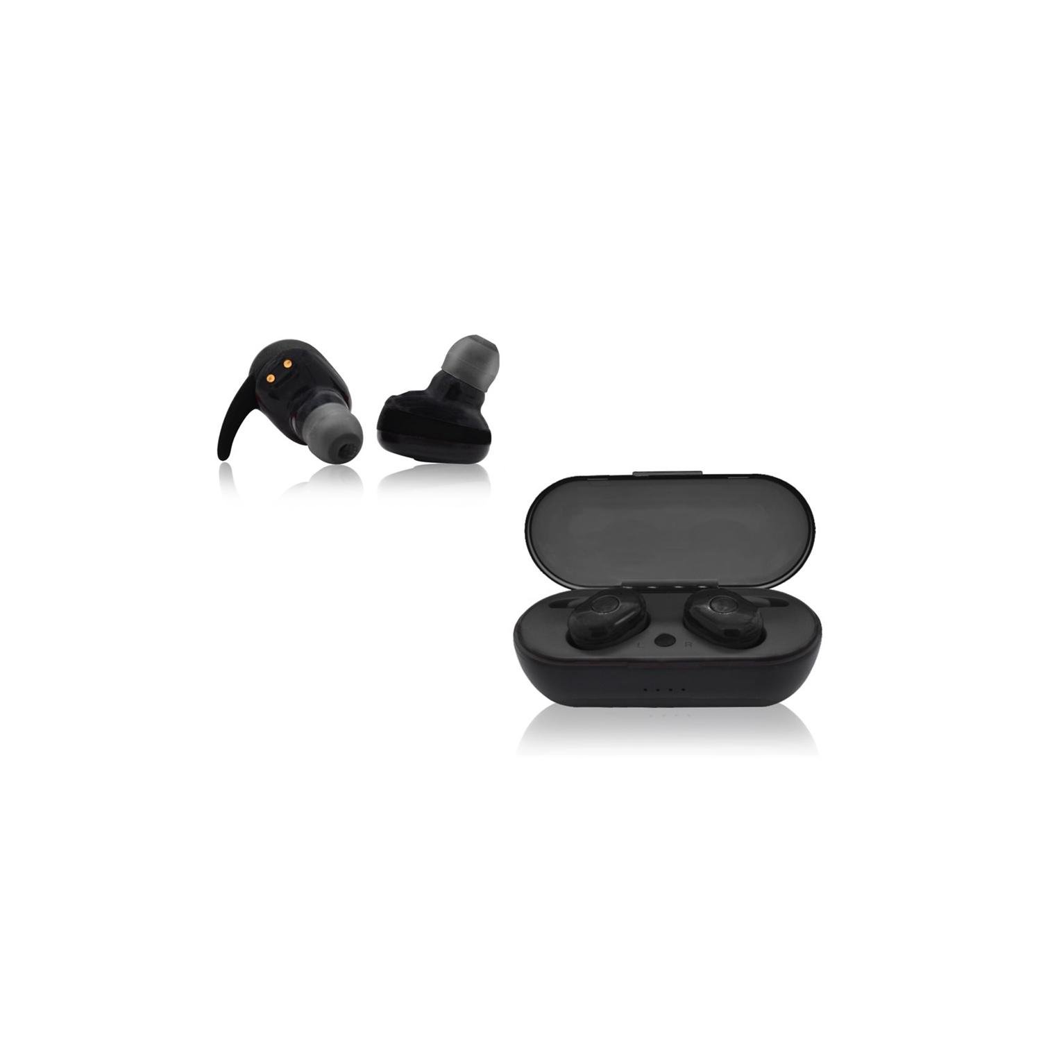 Escape BTM050 Mini Wireless Stereo Bluetooth Earphones With Charging Station Black