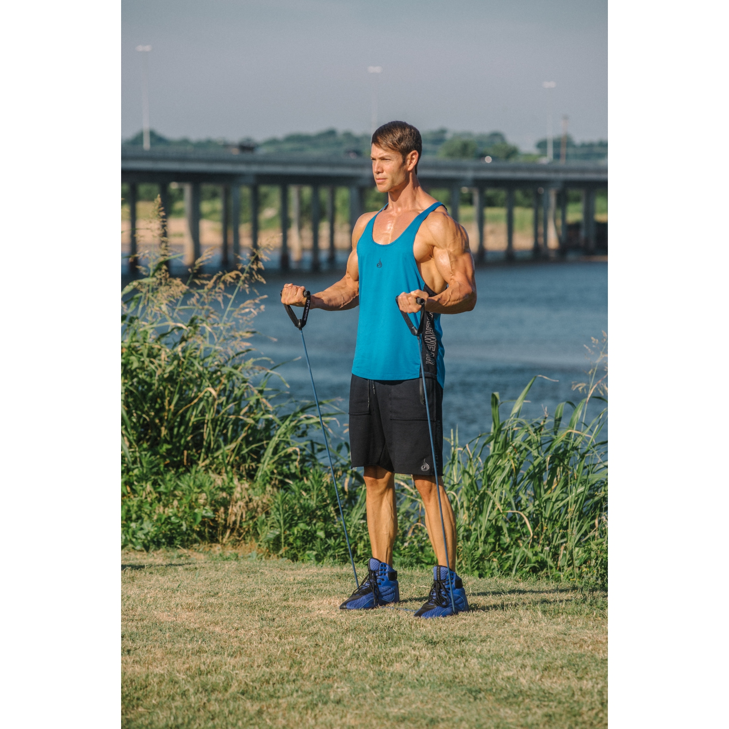 Premium Resistance Band Ripcords Orange Tension with Ergonomic Rubber Handles, commercial grade for best results and long-term use, perfect for home