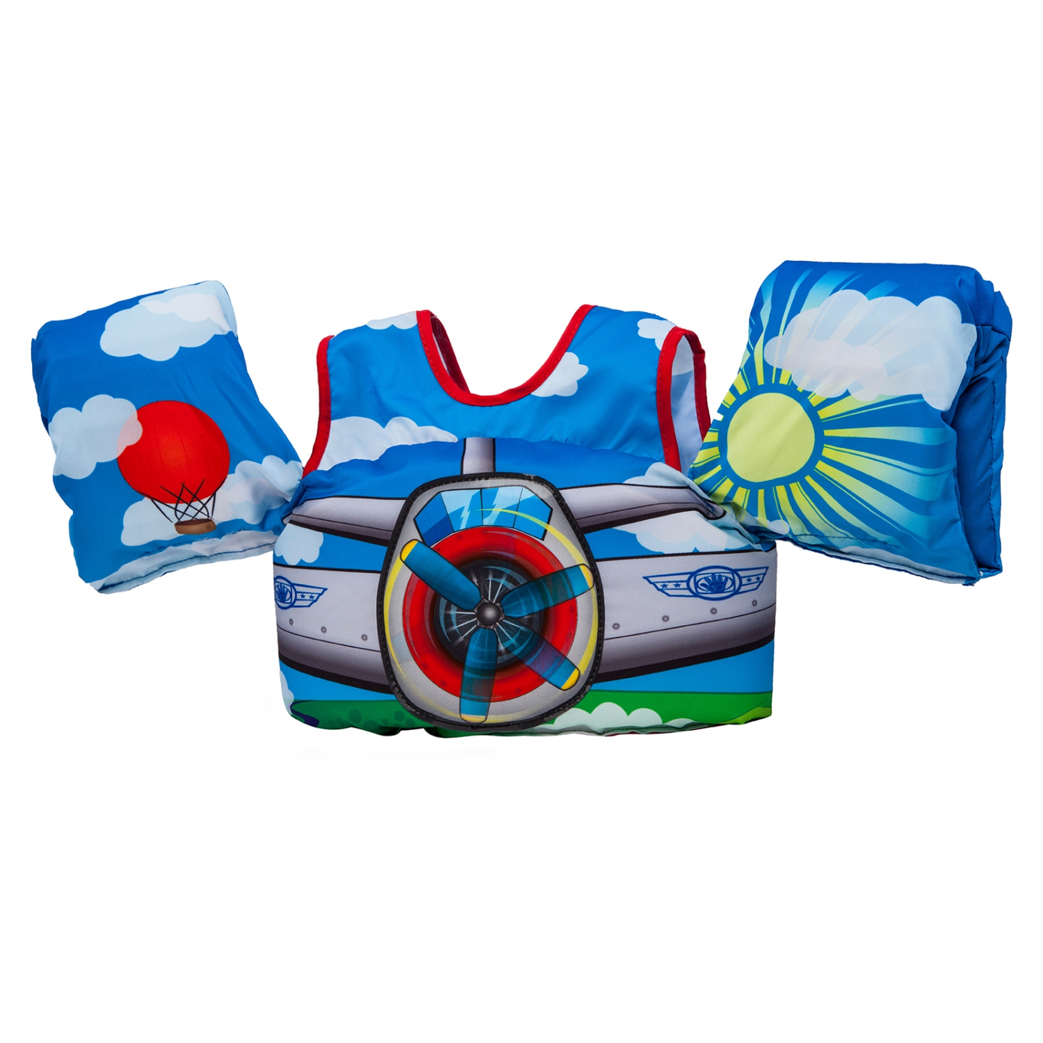Paddle Pals Motion Life Jackets - The Safest Patented U.S. Coast Guard Approved Kids Swim Vest 33 - 55 LBS - Plane