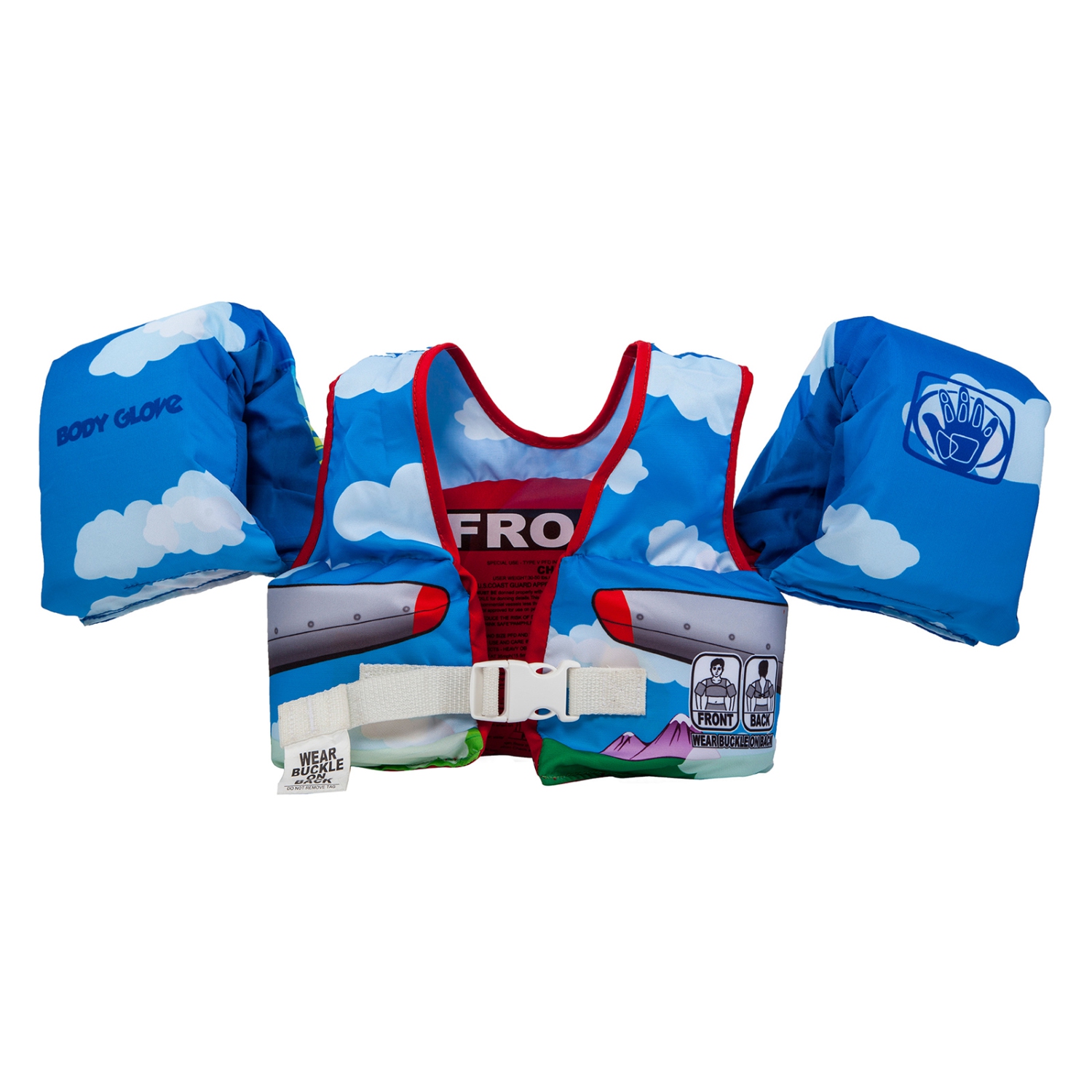 Paddle Pals Motion Life Jackets - The Safest Patented U.S. Coast Guard Approved Kids Swim Vest 33 - 55 LBS - Plane