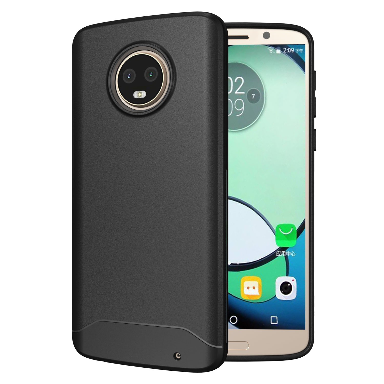 TUDIA Ultra Slim Full-Matte [ARCH] TPU Bumper Shock Absorption Protective Phone Case for Motorola Moto G6 Plus (Black)