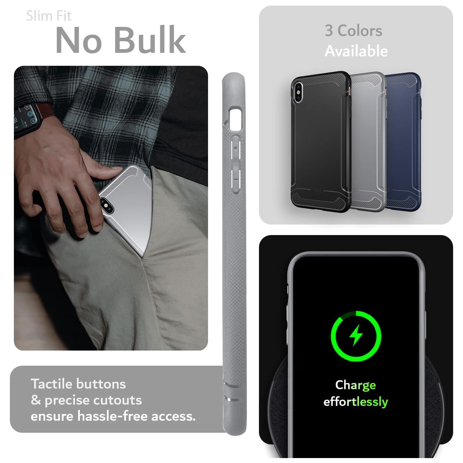 TUDIA TAMM iPhone X Case TPU Lightweight - Gray