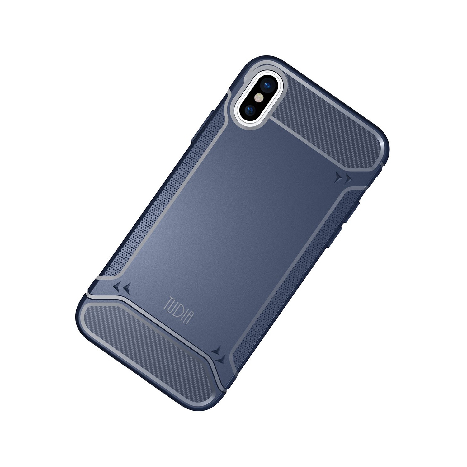 TUDIA Carbon Fiber Design Lightweight [TAMM] TPU Bumper Shock Absorption Cover for Apple iPhone X