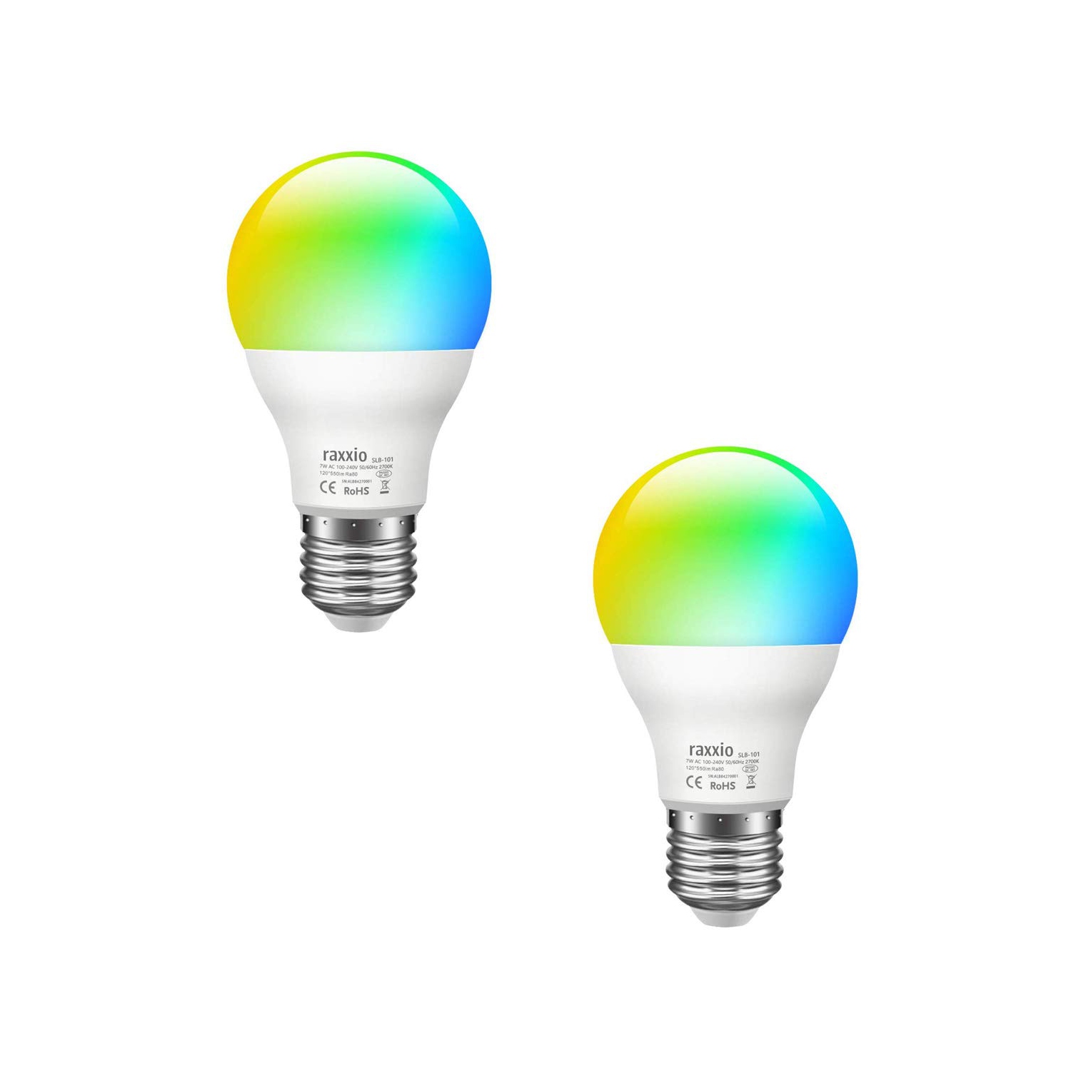 Ampoule DEL intelligente multicolore à intensité variable de 60 W équivalent à 900 lumens de Raxxio