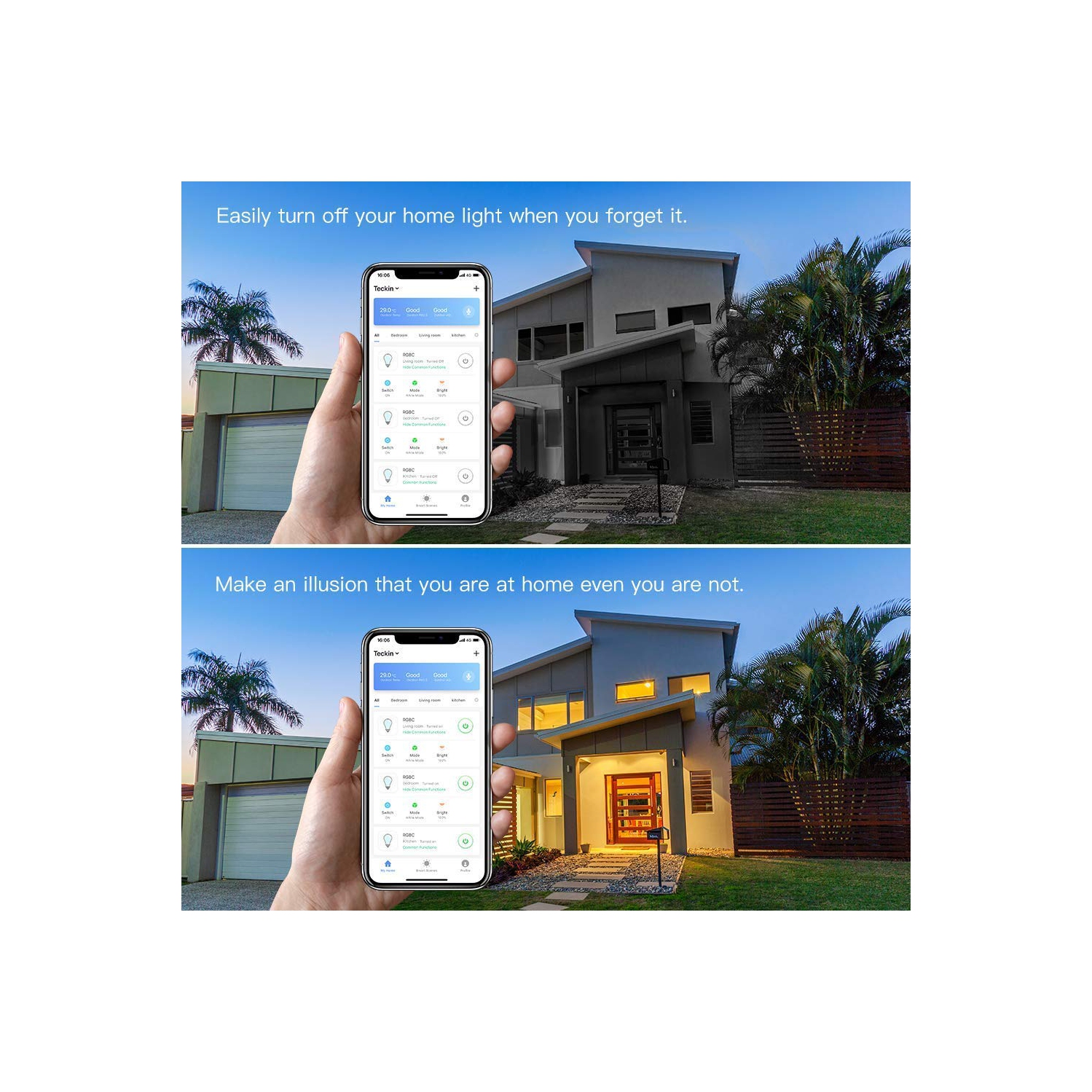 Ampoule DEL intelligente multicolore à intensité variable de 60 W équivalent à 900 lumens de Raxxio