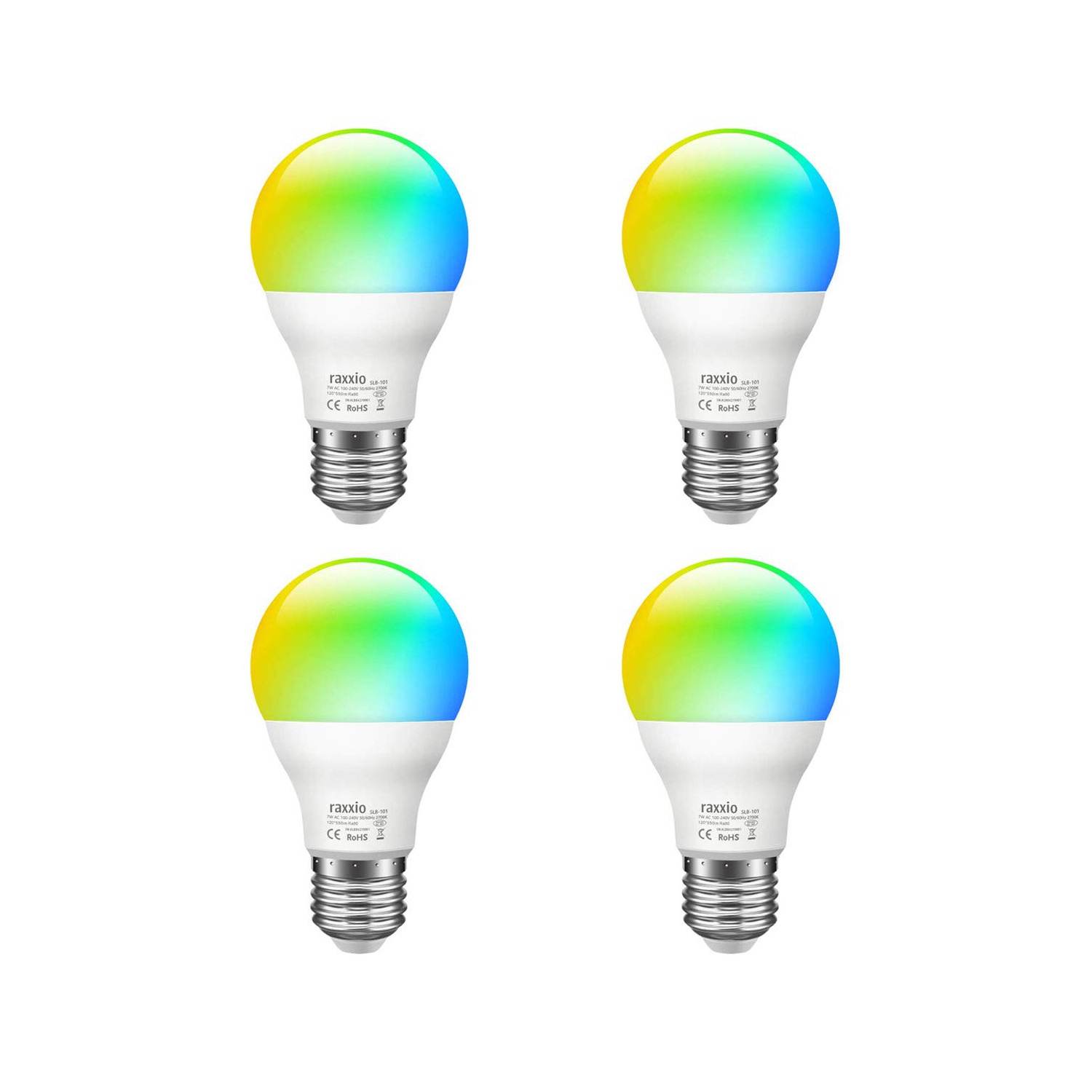 Raxxio Smart LED Bulb Multicolor Dimmable 60W Equiv 900 Lumens