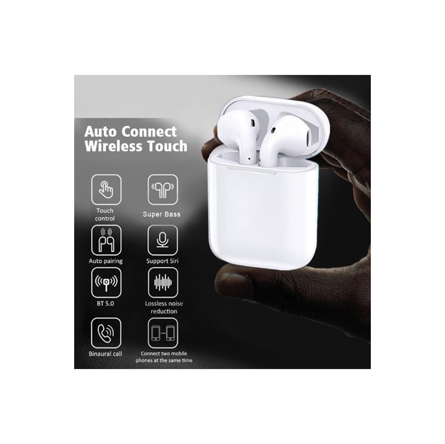 【CSmart】 TWS Wireless Bluetooth Auto Pairing Touch Control Stereo Air_pods Earbuds Earphones Headsets Headphones for Samsung iPhone