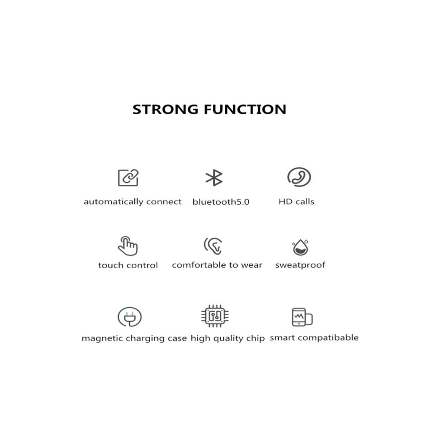 【CSmart】 TWS Wireless Bluetooth Auto Pairing Touch Control Stereo Air_pods Earbuds Earphones Headsets Headphones for Samsung iPhone