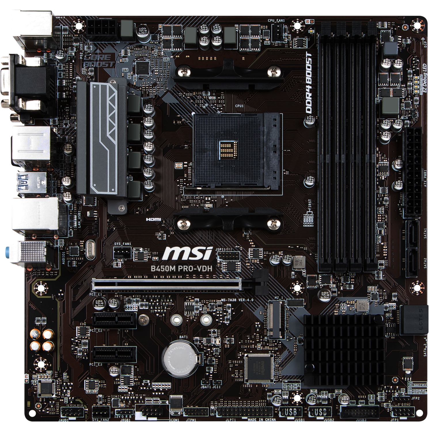 MSI B450M PRO VDH MAX Motherboard Supports 1st 2nd and 3rd Gen