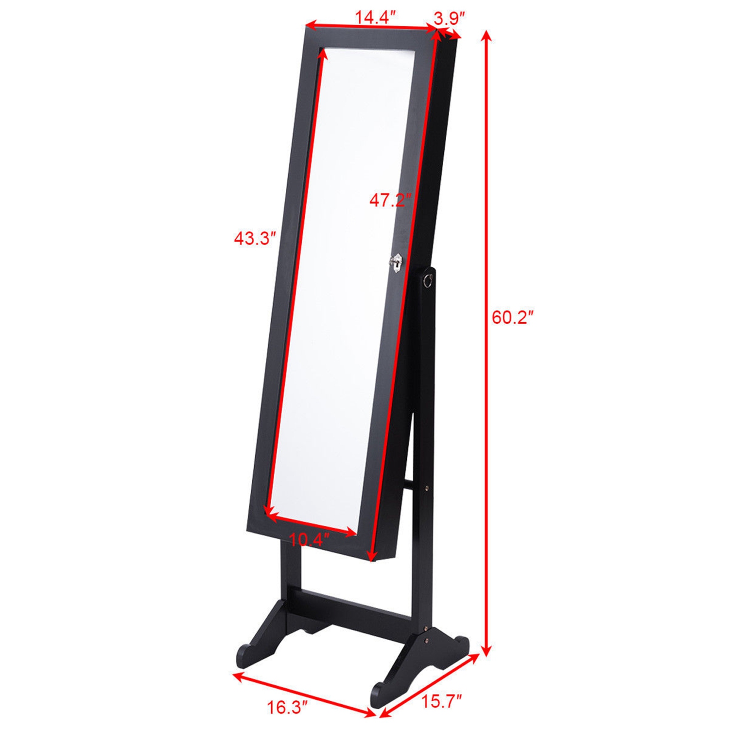 Marque Costway Armoire à bijoux en miroir Armoire de rangement Boîte de rangement avec tiroirs Cadeau de Noël