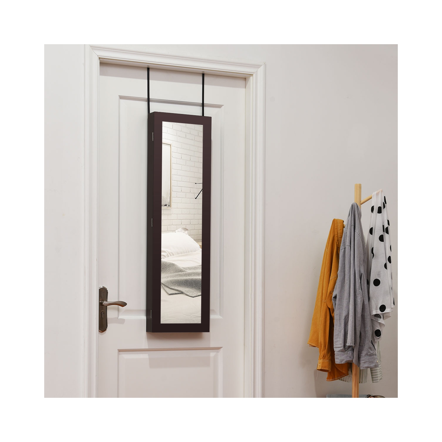 Armoire à bijoux avec miroir Costway