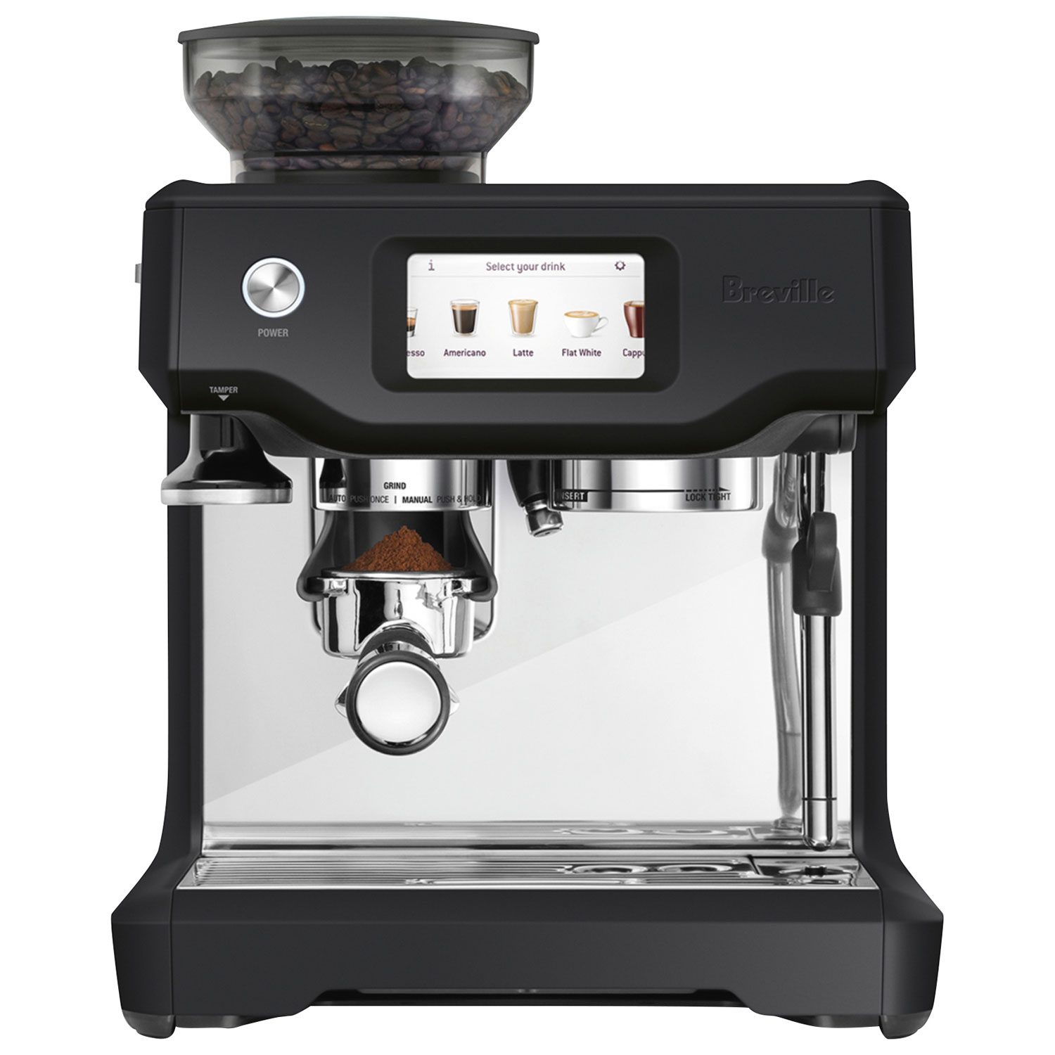 Breville Barista Touch Automatic Espresso Machine with Frother & Coffee Grinder - Black Truffle