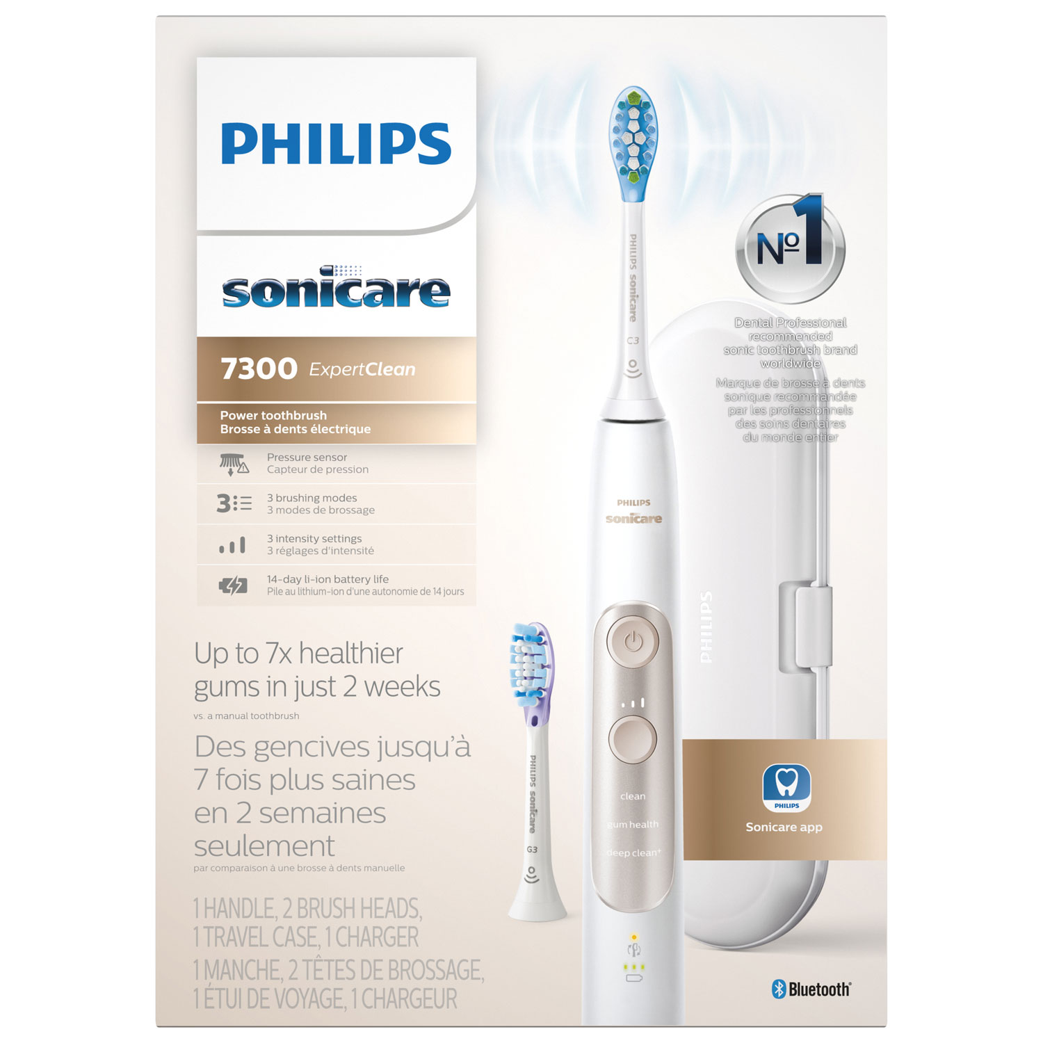 Brosse à dents électrique SoniCare ExpertClean de Philips - Blanc