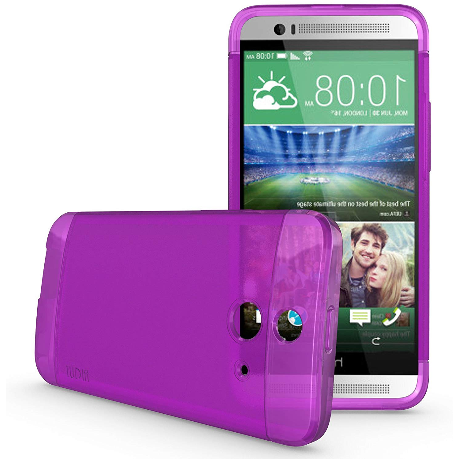TUDIA Ultra Slim flexi skin [LITE] TPU Bumper Protective Case for HTC One (E8) (Purple)