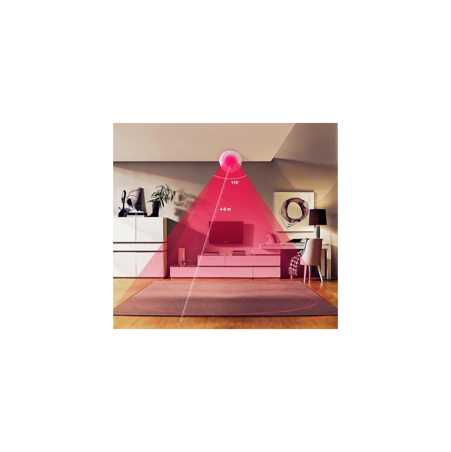 Capteur de mouvement Wi-Fi pour maison intelligente de BAZZ blanc 84-MTSWFW1