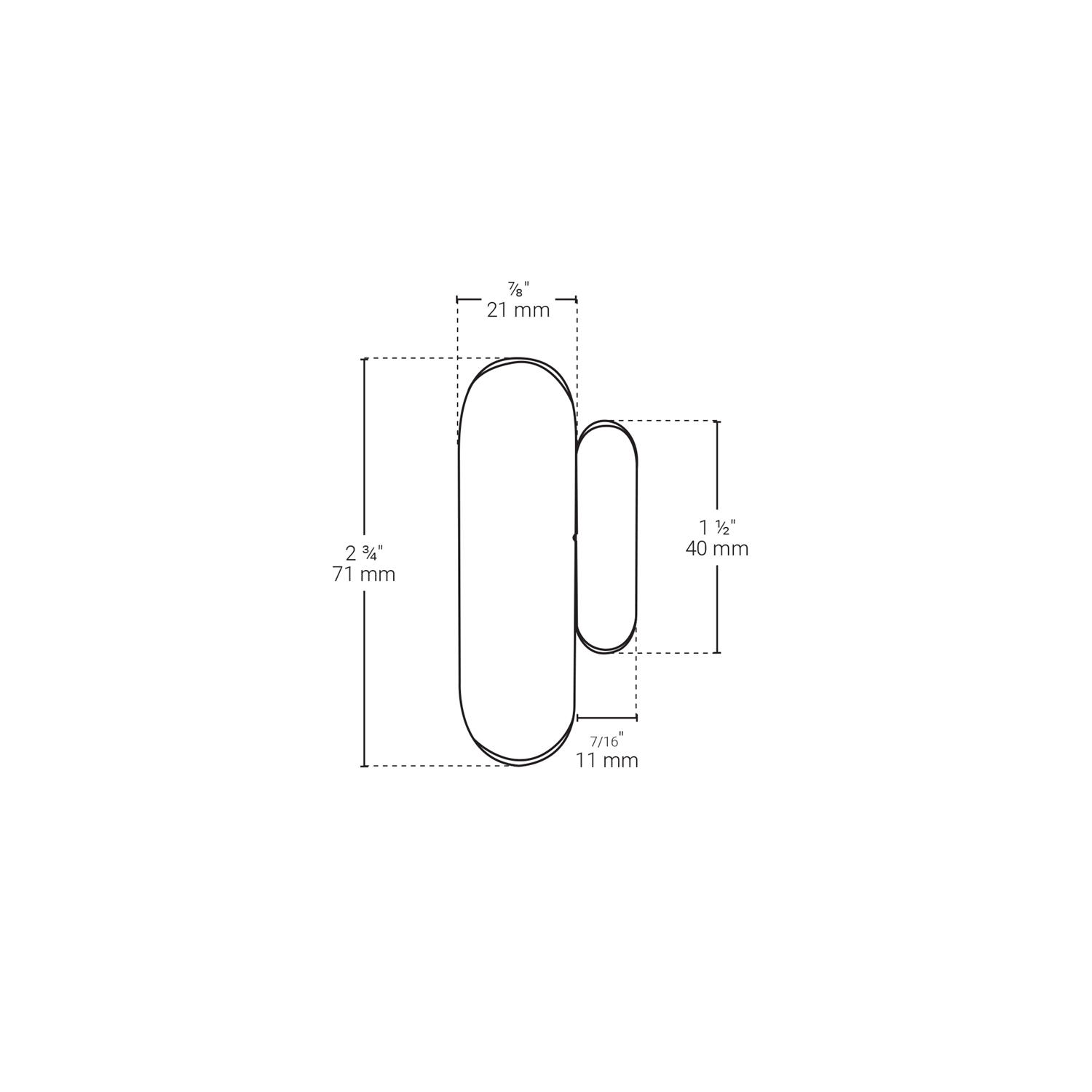 BAZZ Smart Home Capteur de Contact de Porte Wi-Fi Blanc DOORWFW1