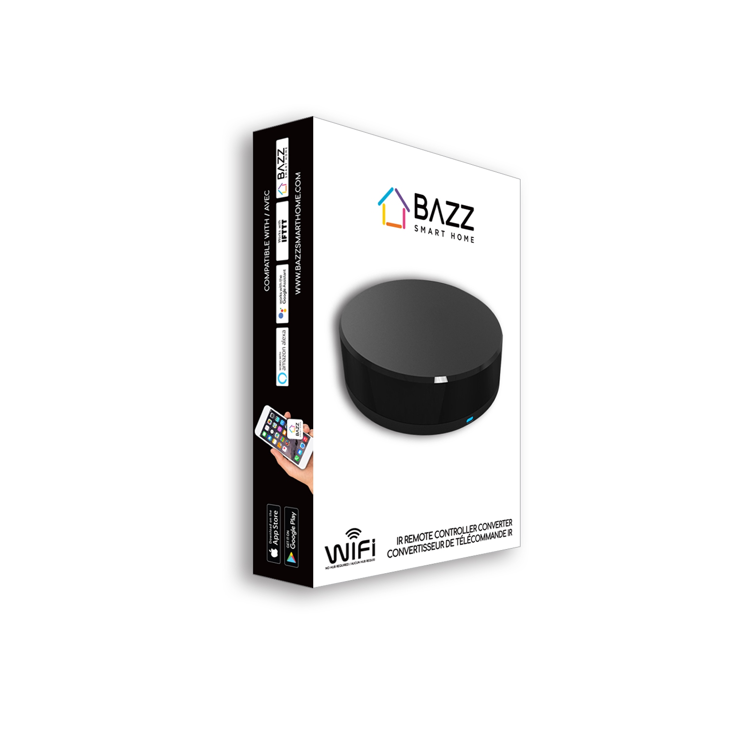 BAZZ Smart Home Wi-Fi Remote Control Converter Black IRREMOTEWFBK