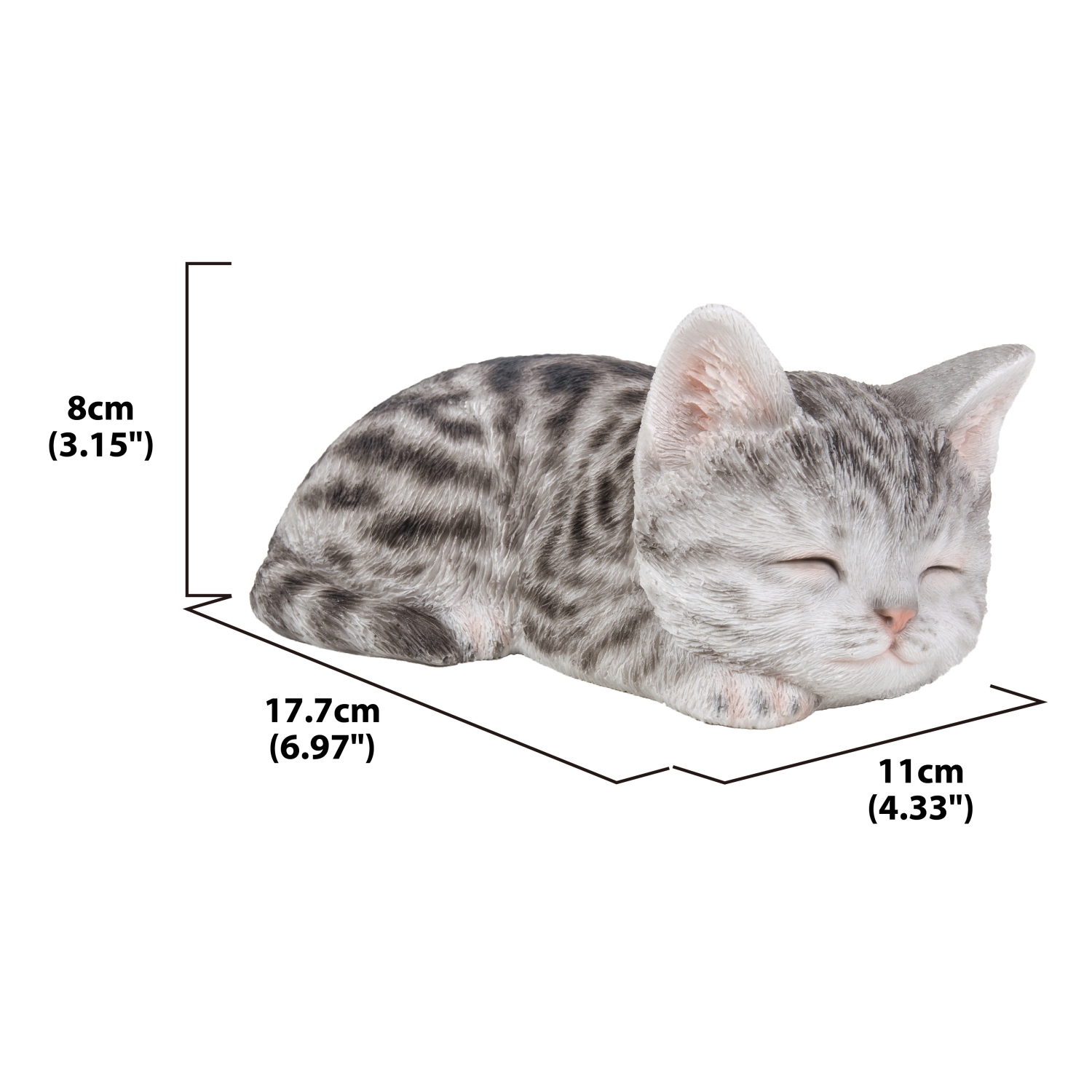 Hi-Line Gifts Ltd. CAT-KITTEN SLEEPING - GREY TABBY