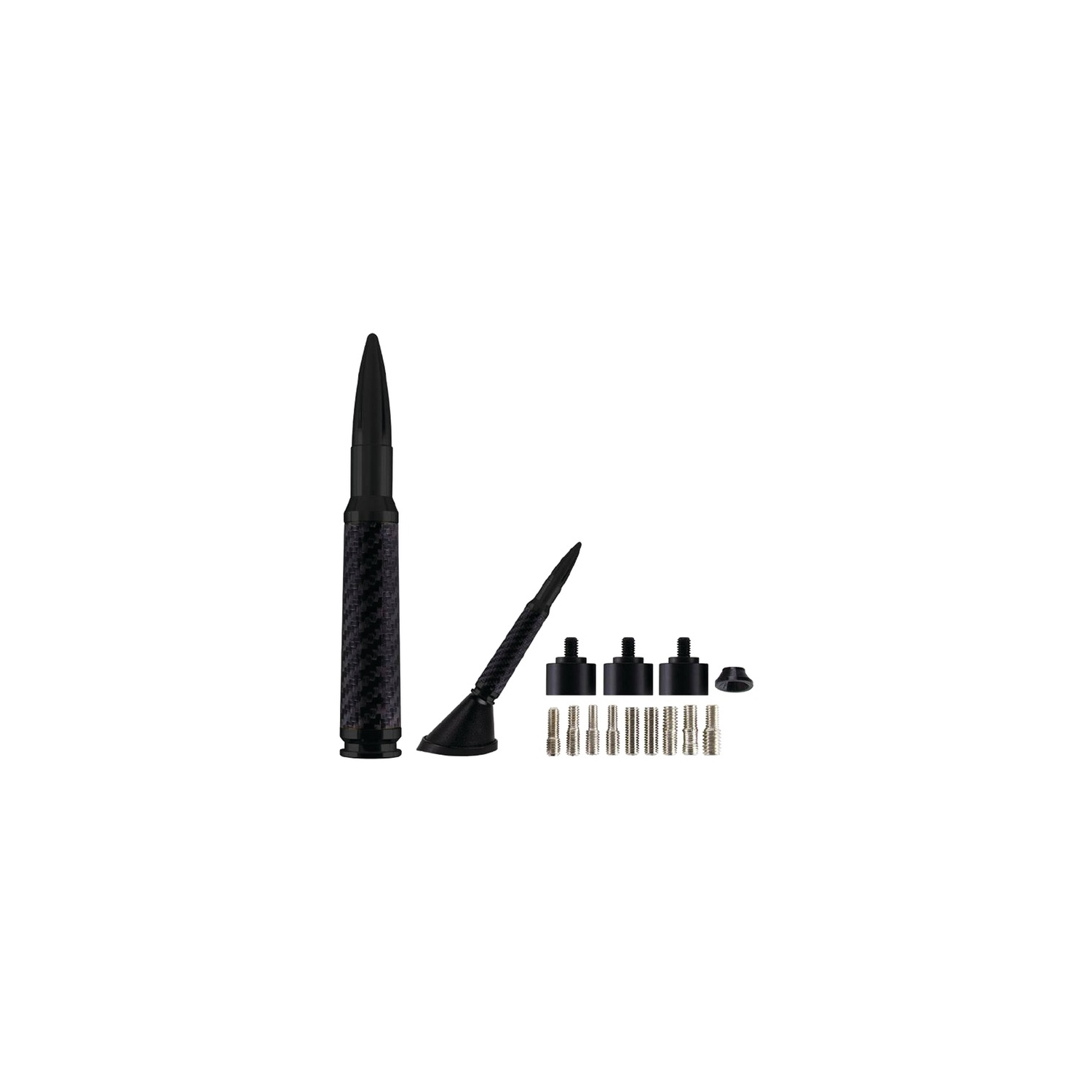 AmmoTenna 50CFB 5.5" Billet Aluminum .50 Cal Replica Antenna Mast (Black Carbon Fiber)