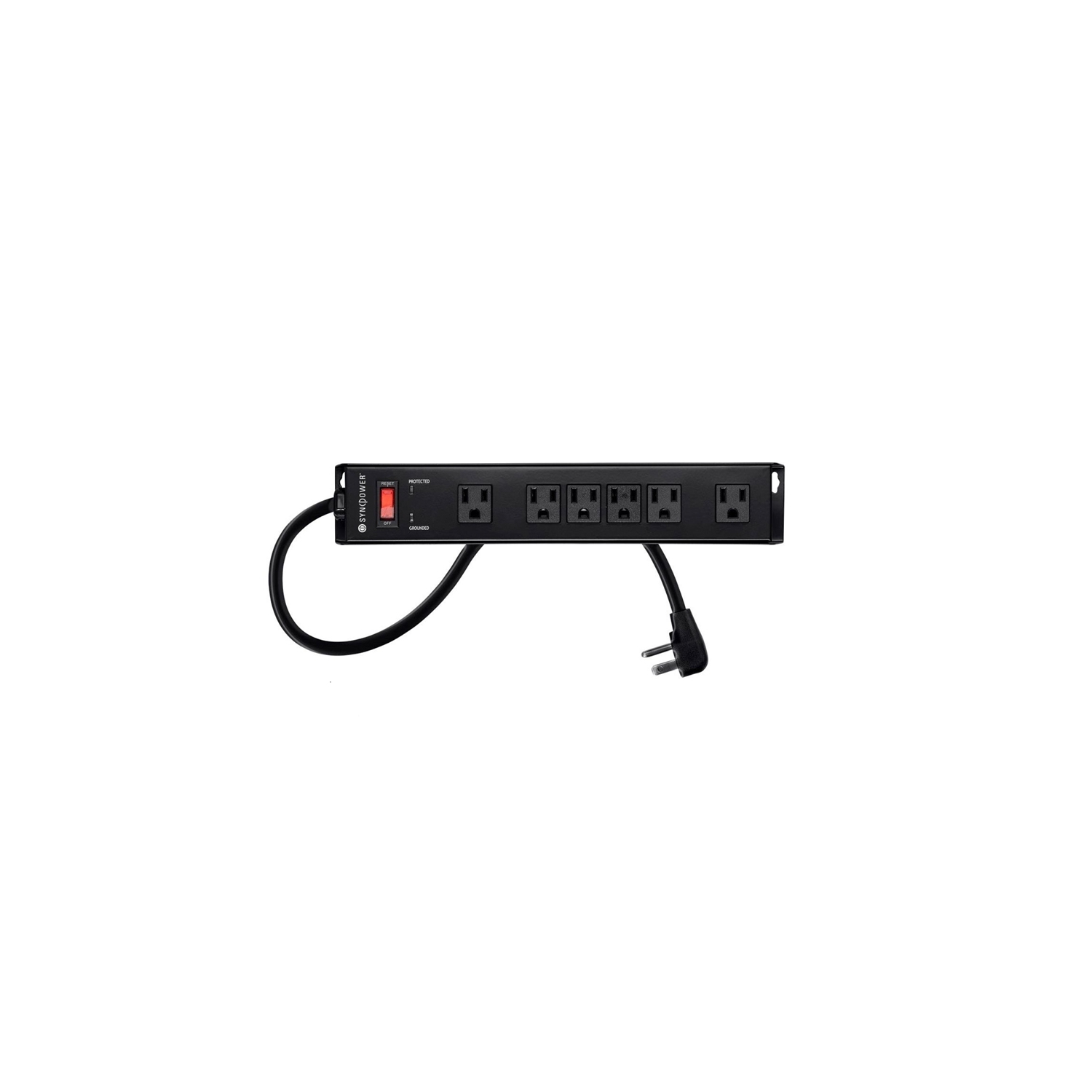 SyncPower SP-6FSM-1000J Surge Protector 1150 Joules, 6 Sockets, Indoor, Black