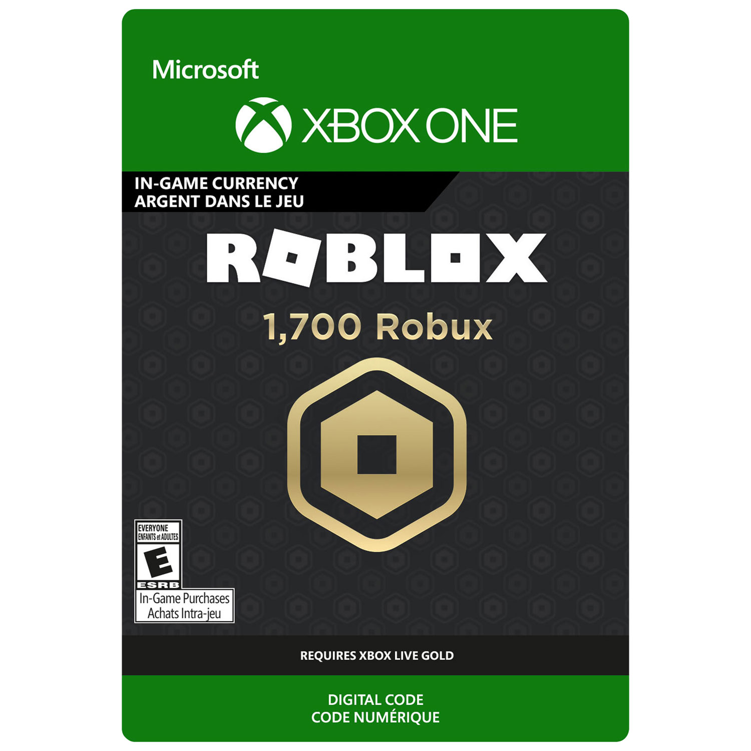 Roblox 1 700 Robux Xbox One Digital Download Best Buy Canada - roblox e gift card canada