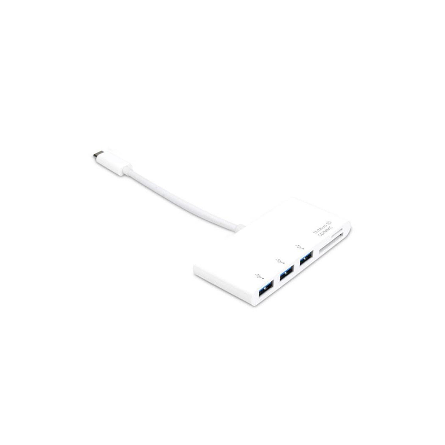 PrimeCables® USB 3.1 Type-C to USB3.0x3+Micro SD+SD/MMC Adapter