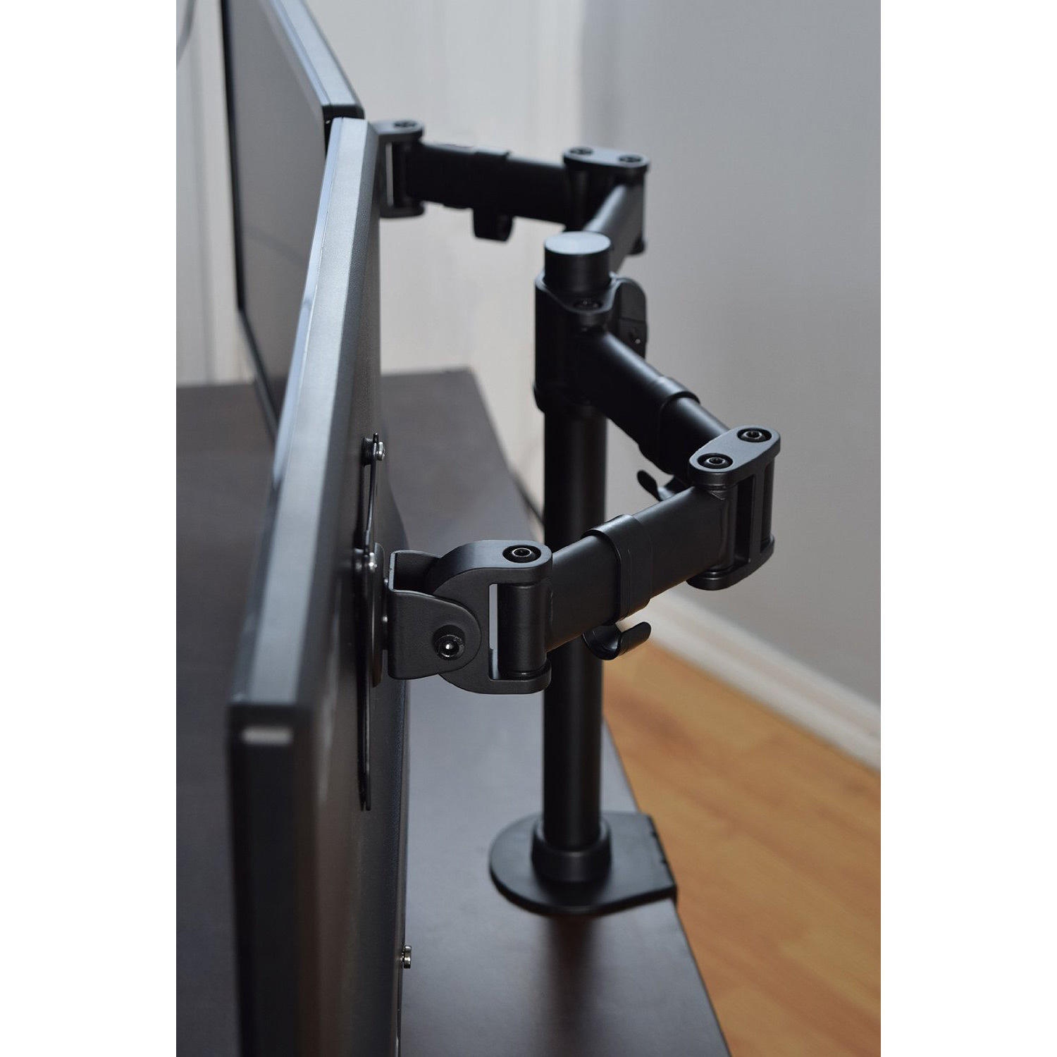 Full Motion Monitor Stand Dual Monitor Mount, Monitor Arm Fit 2 Screens Fully Adjustable Heavy Duty For 13"-27" Monitors Desk Mount