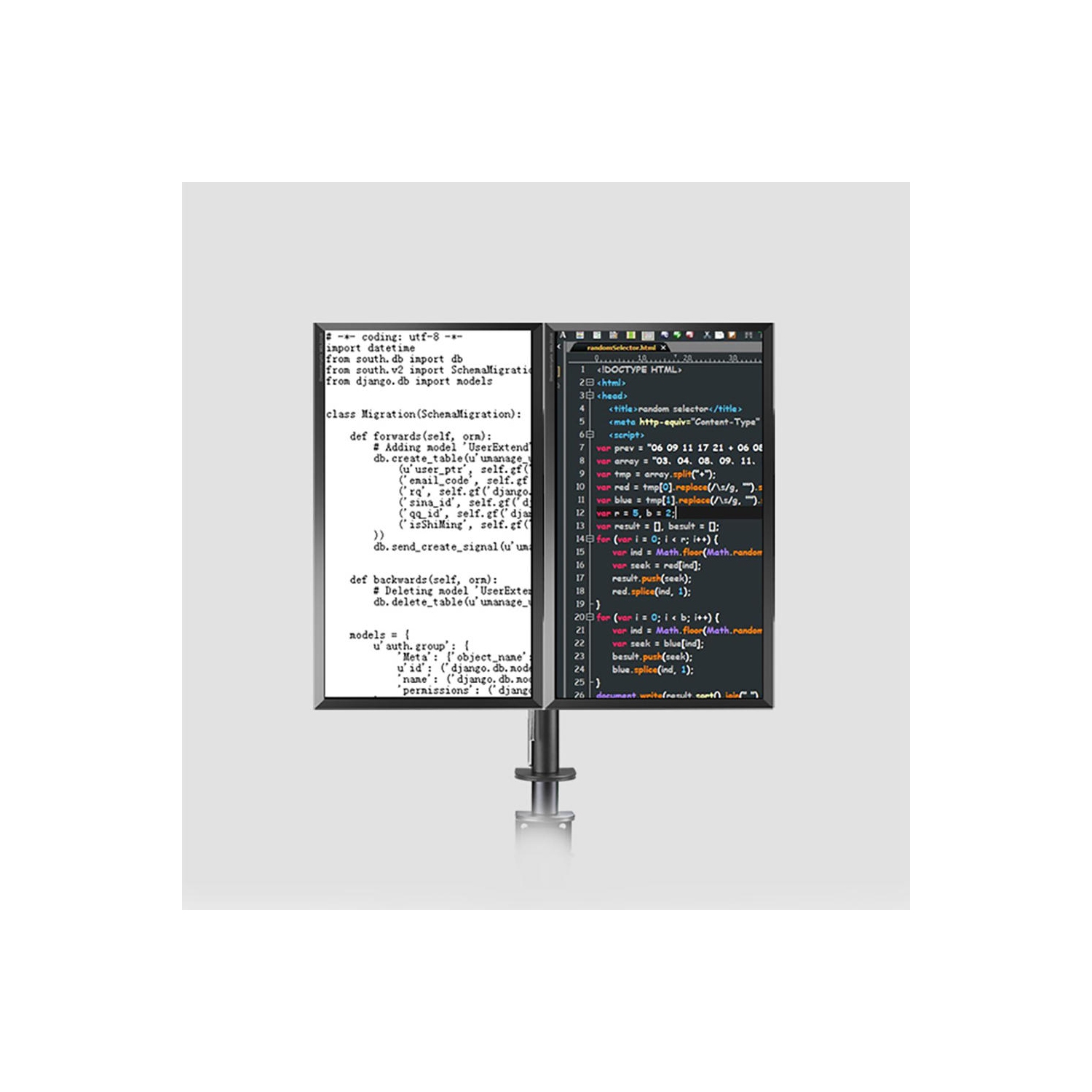 Full Motion Monitor Stand Dual Monitor Mount, Monitor Arm Fit 2 Screens Fully Adjustable Heavy Duty For 13"-27" Monitors Desk Mount