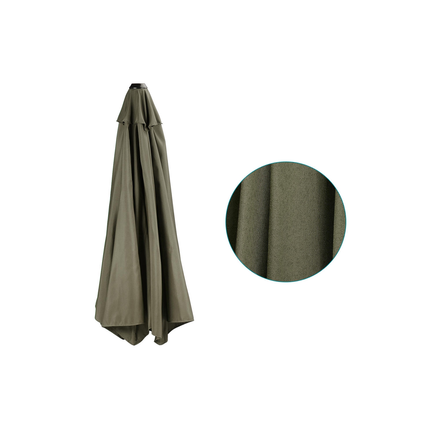 Patio Umbrella Cover Replacement Top Canopy for 9ft 8 Ribs, TAN - LIVINGbasics®