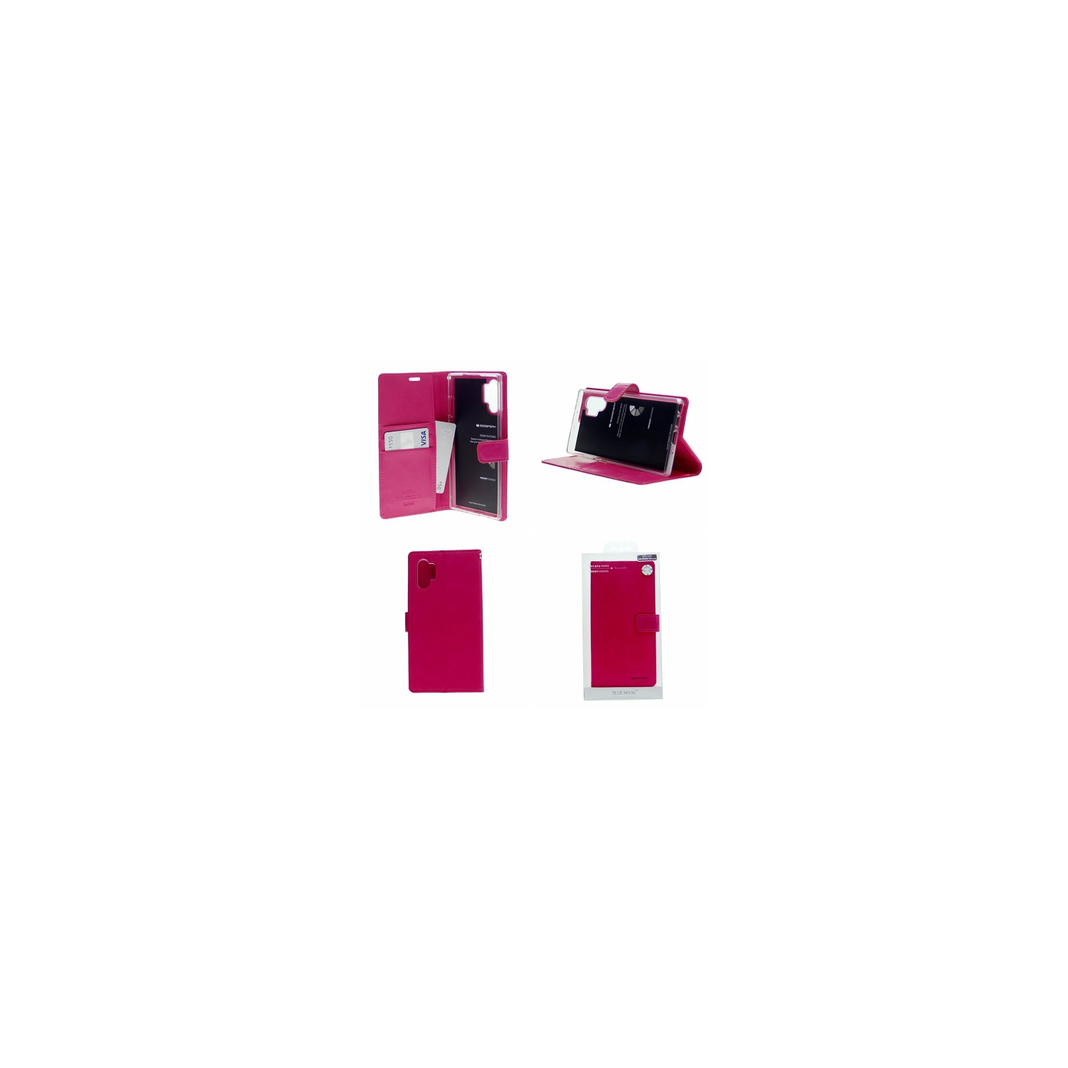 For Samsung Note10Plus Goospery Bluemoon Diary, Hot Pink