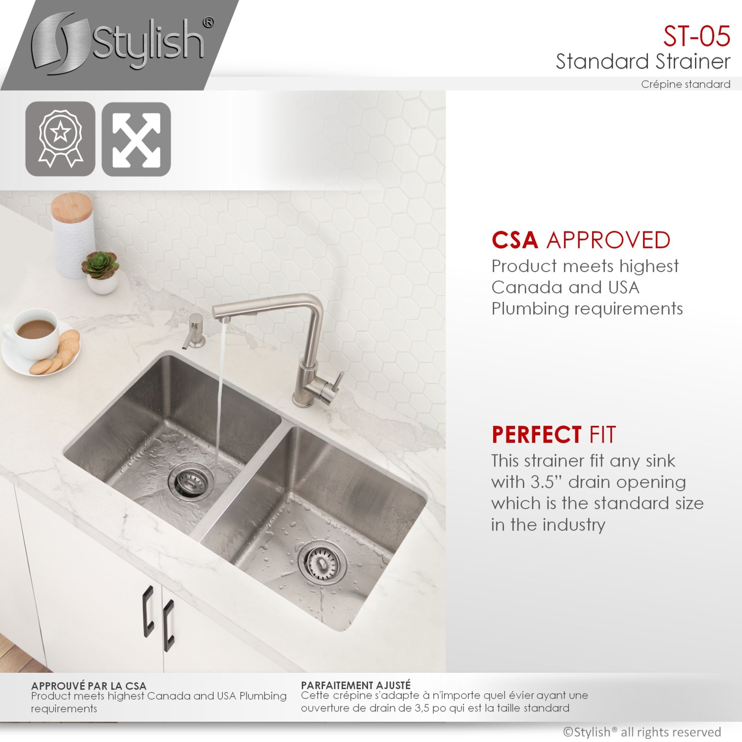 Stylish Standard Strainer Kitchen Sink Drain Best Buy Canada