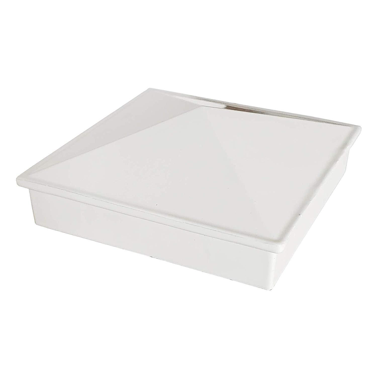 Poteau pyramidal en aluminium de 3 x 3 po pour poteaux en métal - ajustement pression - Blanc