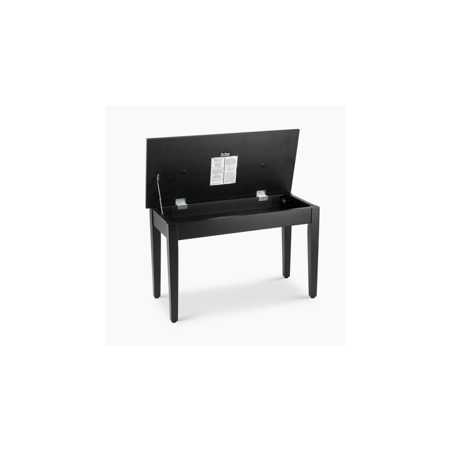 On Stage – Banc de piano de luxe MUS KB8904 B KB8904 B avec compartiment de rangement, noir satiné