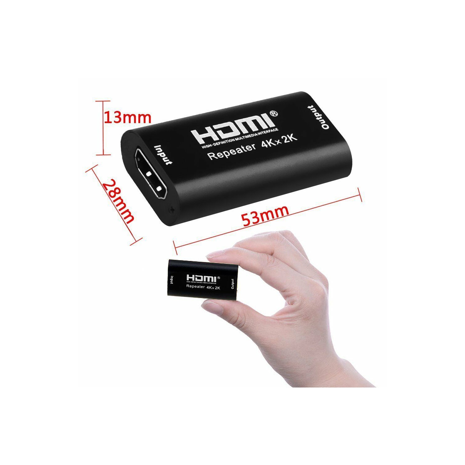 HDMI 2.0 Extender Répéteur amplificateur numérique amplificateur de Signal HDMI Femelle vers Femelle Prise en Charge 3D 1080p jusqu'à 40 m/36,6 m