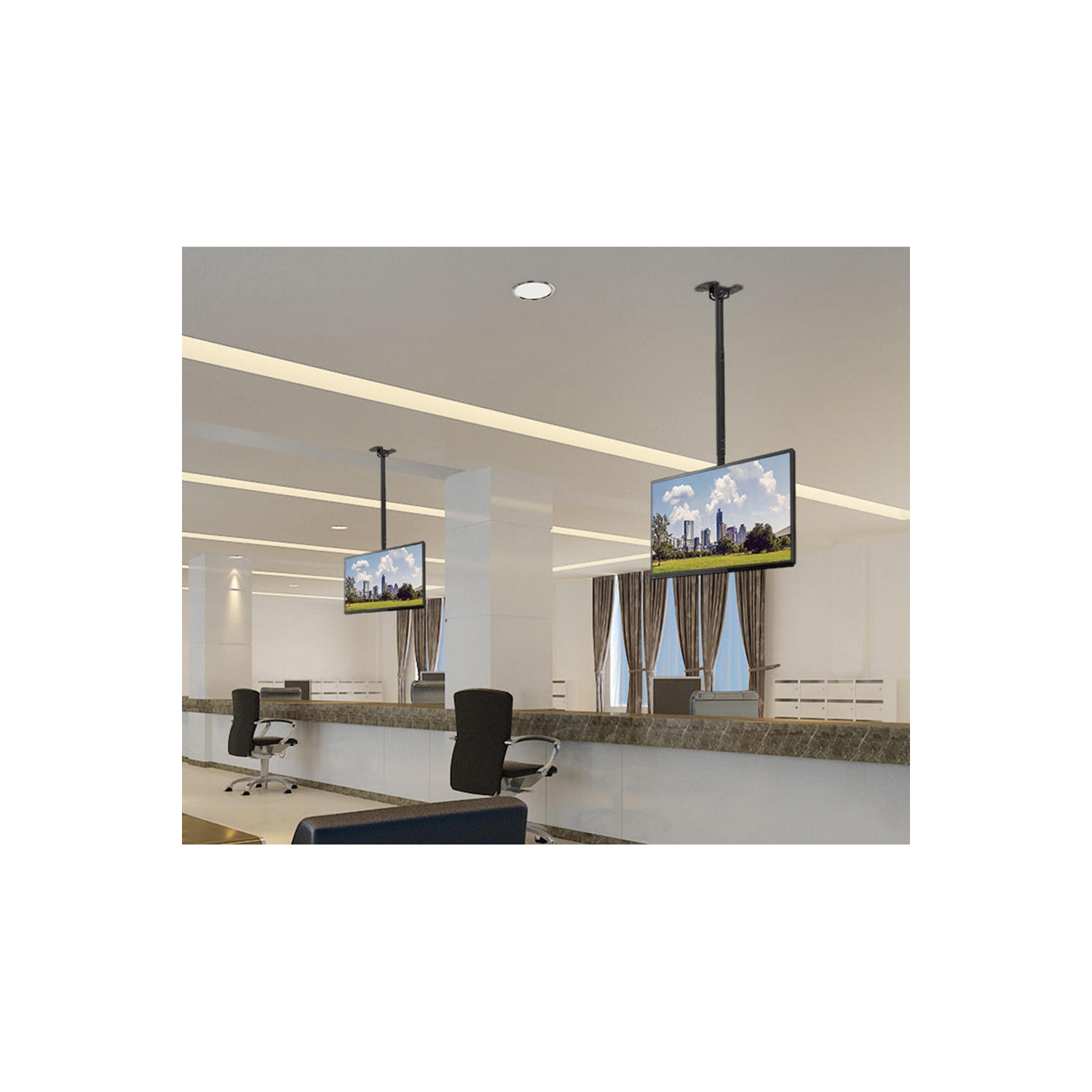 Support de plafond universel pour téléviseur de 37 à 80 po; hauteur réglable; tablette pour téléviseur jusqu'à 110 lb; VESA 600 x 400 mm