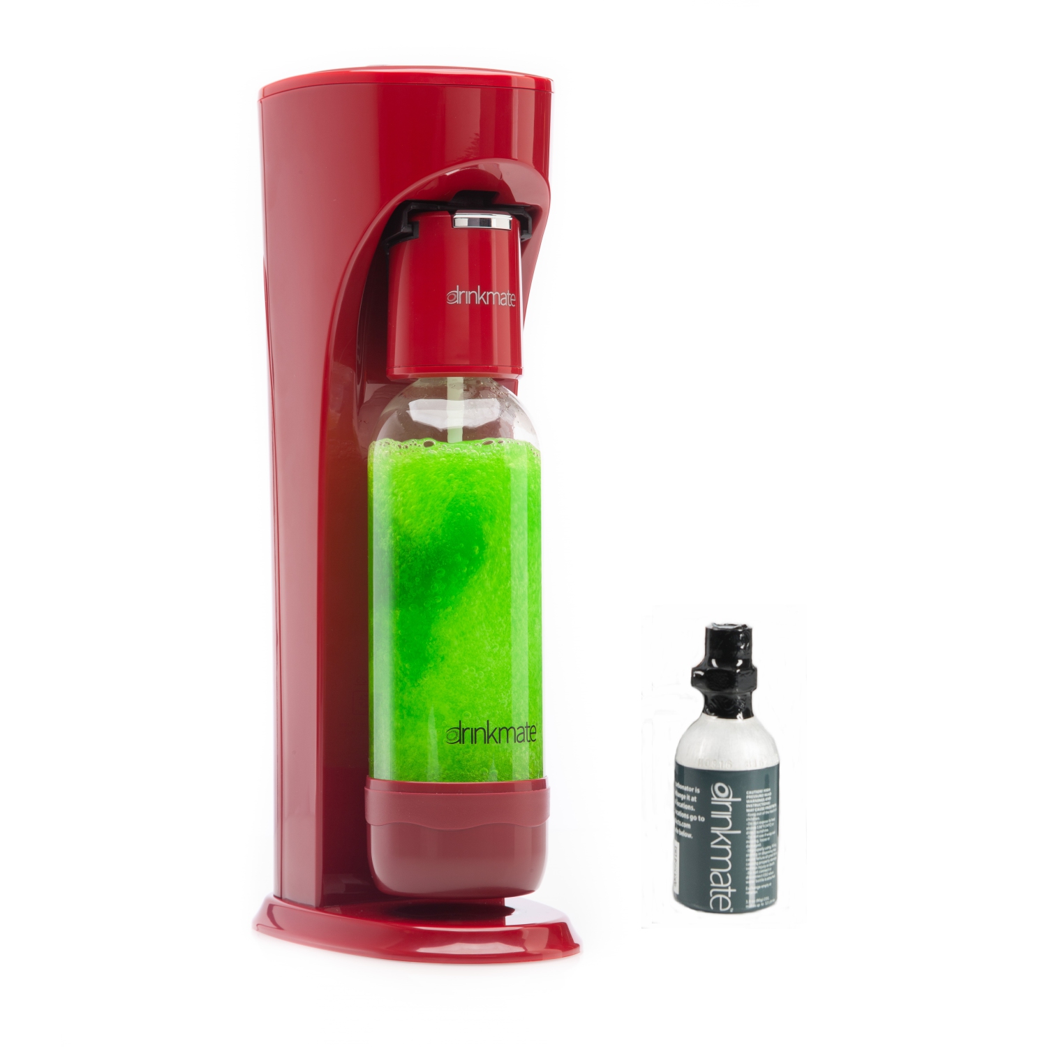 Drinkmate OmniFizz machine à boissons pétillantes avec 10L CO2, gazéifie TOUTE boisson - Rouge royal