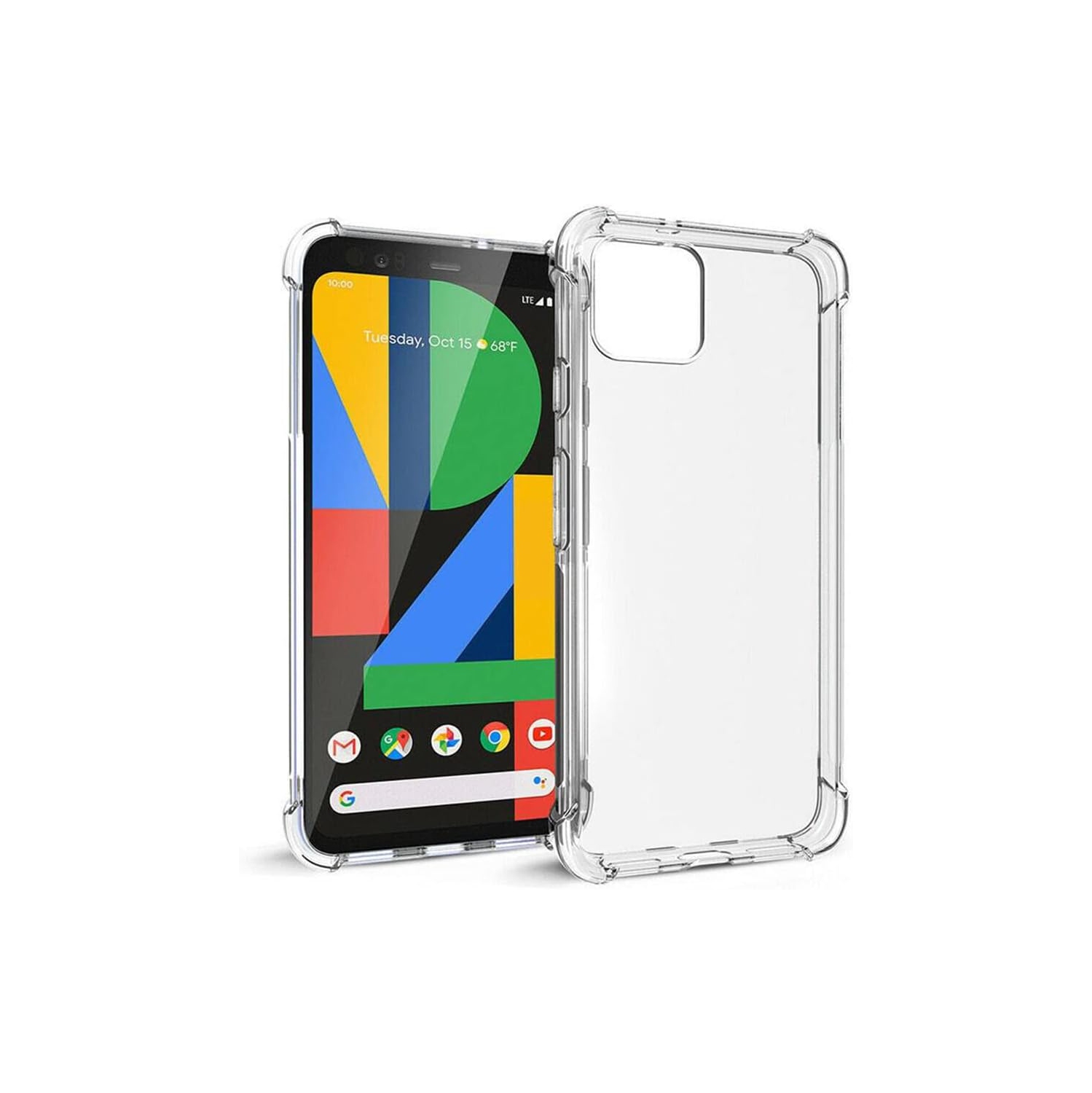 Google Pixel 4 Case and Screen Protector, [3 in 1] Heavy-duty rugged / Earthquake drop protection transparent soft TPU case