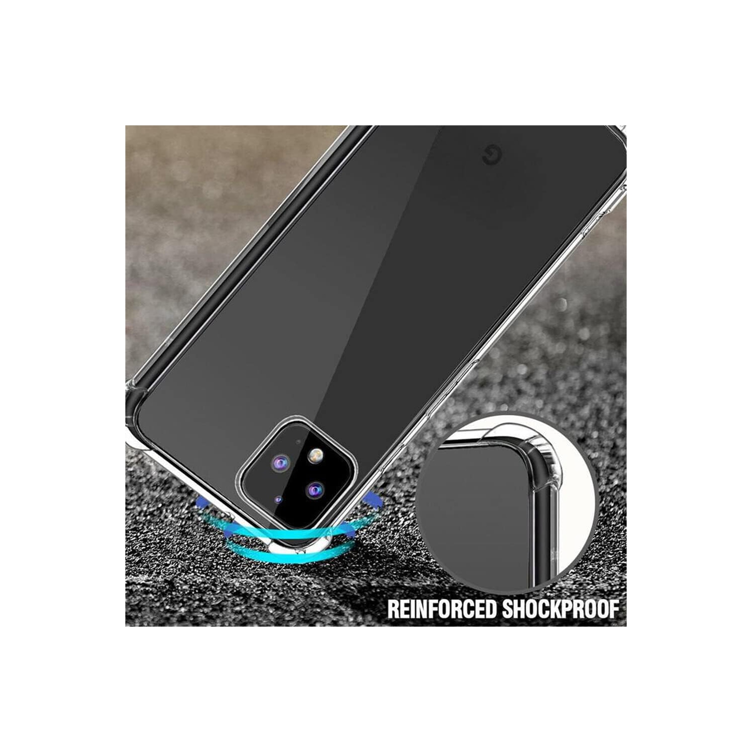 Google Pixel 4 Case and Screen Protector, [3 in 1] Heavy-duty rugged / Earthquake drop protection transparent soft TPU case