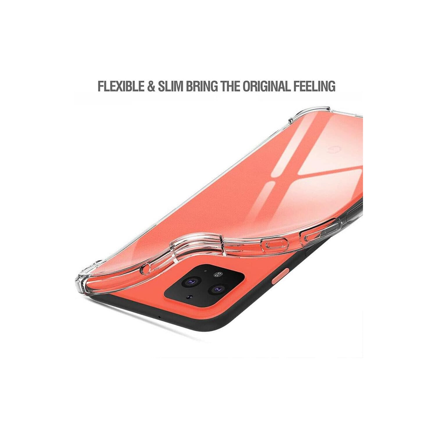 Google Pixel 4 Case and Screen Protector, [3 in 1] Heavy-duty rugged / Earthquake drop protection transparent soft TPU case